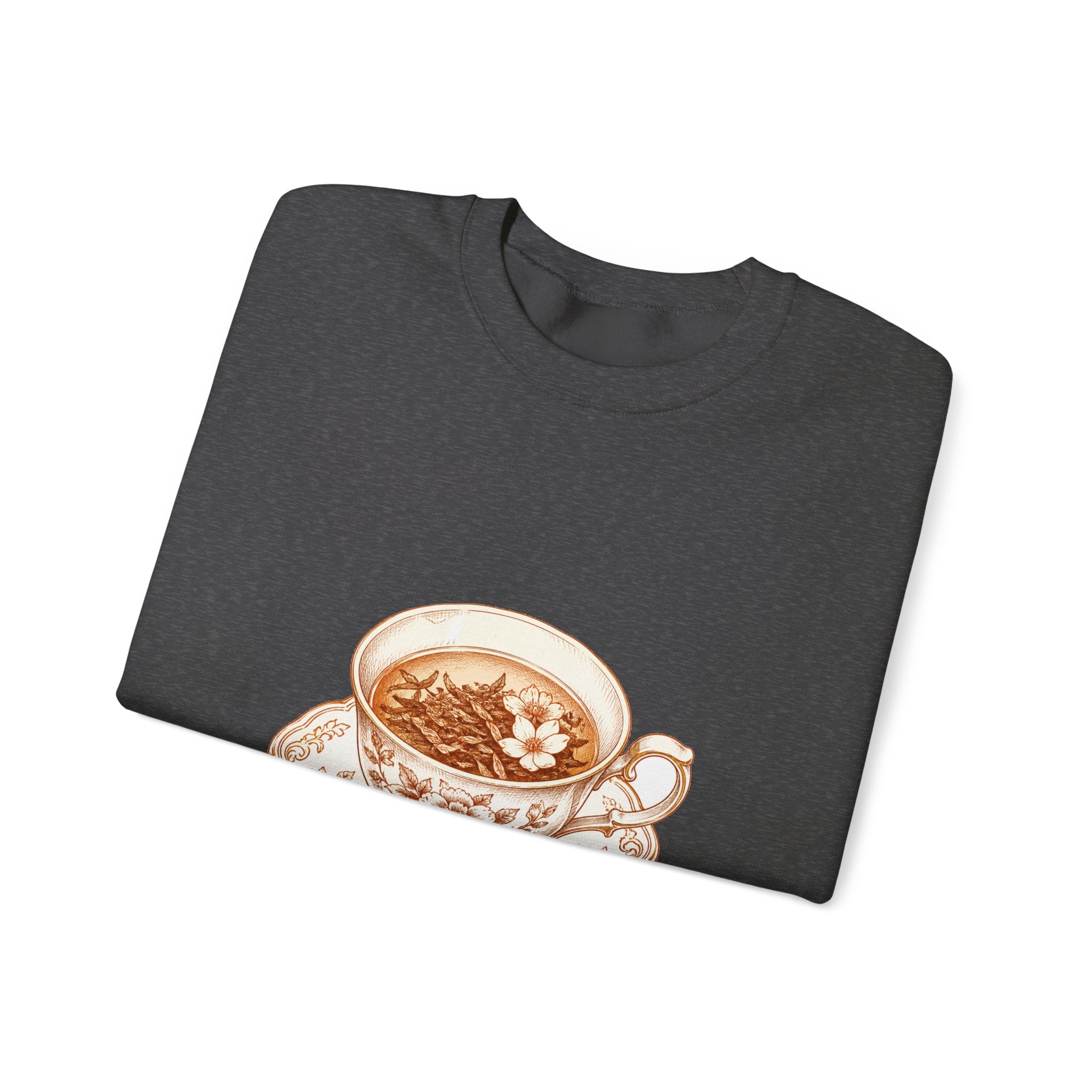 Matching Couple Sweatshirt - Coffee & Tea Matching Couple Crewneck Sweatshirt Hand-Drawn Art His Hers Best Friend Gift - Design B