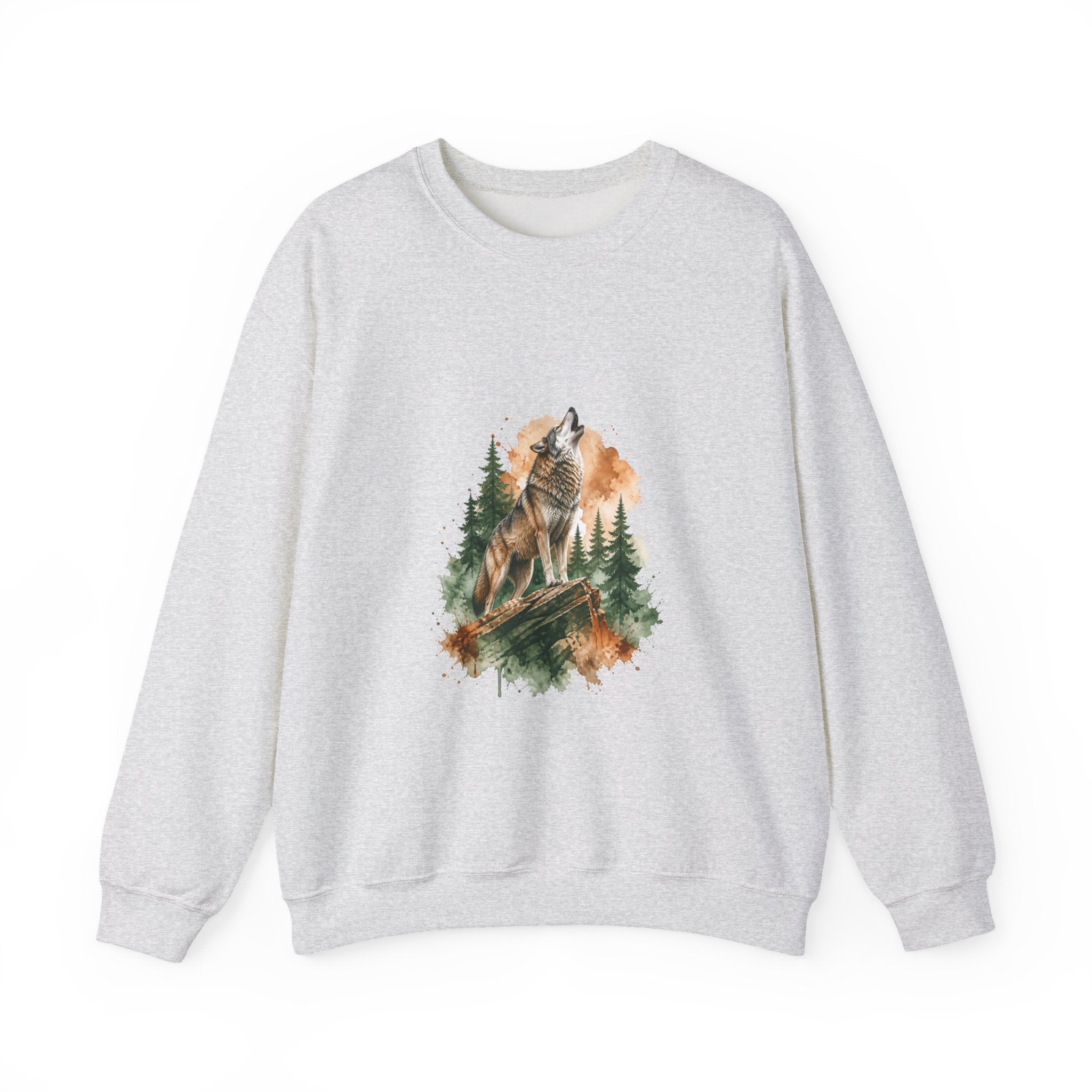 Matching Couple Sweatshirt - Wolf & Dove Matching Couple Crewneck Sweatshirt Watercolor Art His Hers Engagement Gift - Design A