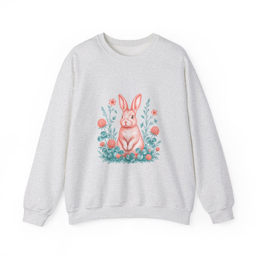 Matching Couple Sweatshirt - Fox & Rabbit Matching Couple Premium Fleece Sweatshirt Vintage Art His Hers Honeymoon Gift - Design B