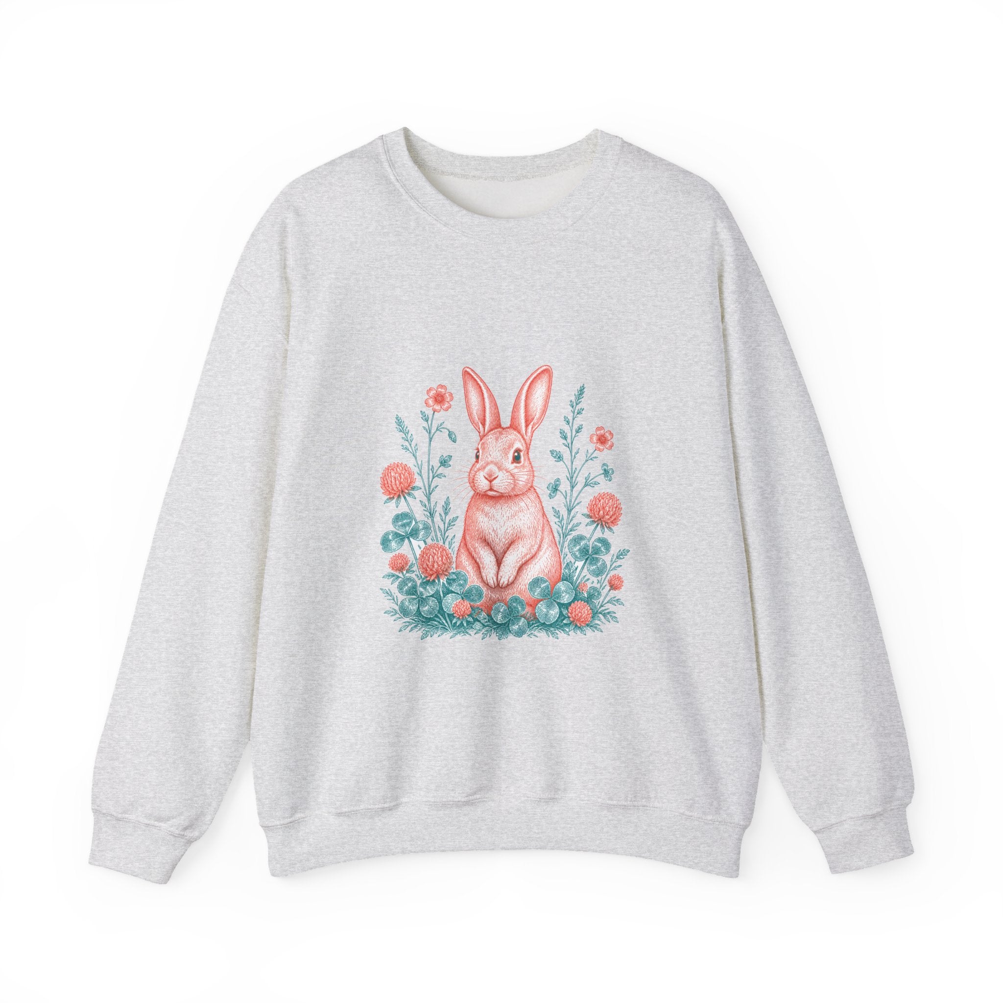 Matching Couple Sweatshirt - Fox & Rabbit Matching Couple Premium Fleece Sweatshirt Vintage Art His Hers Honeymoon Gift - Design B