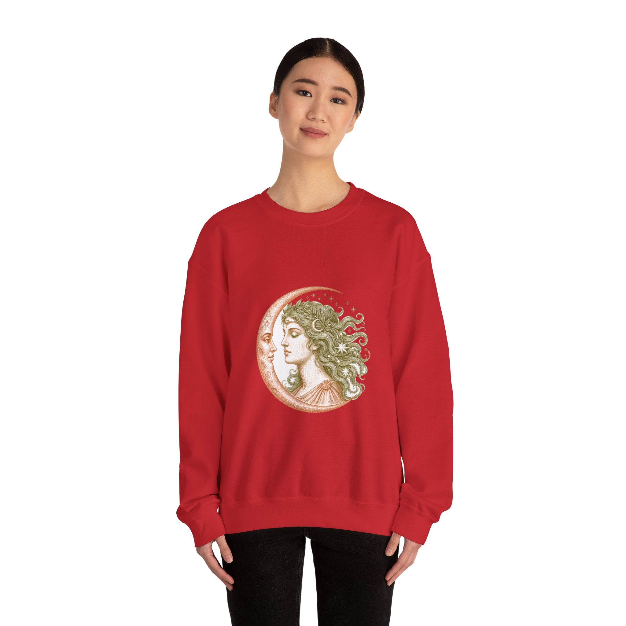 Matching Couple Sweatshirt - Helios & Selene Matching Couple Crewneck Sweatshirt Vintage Art His Hers Wedding Gift - Design B