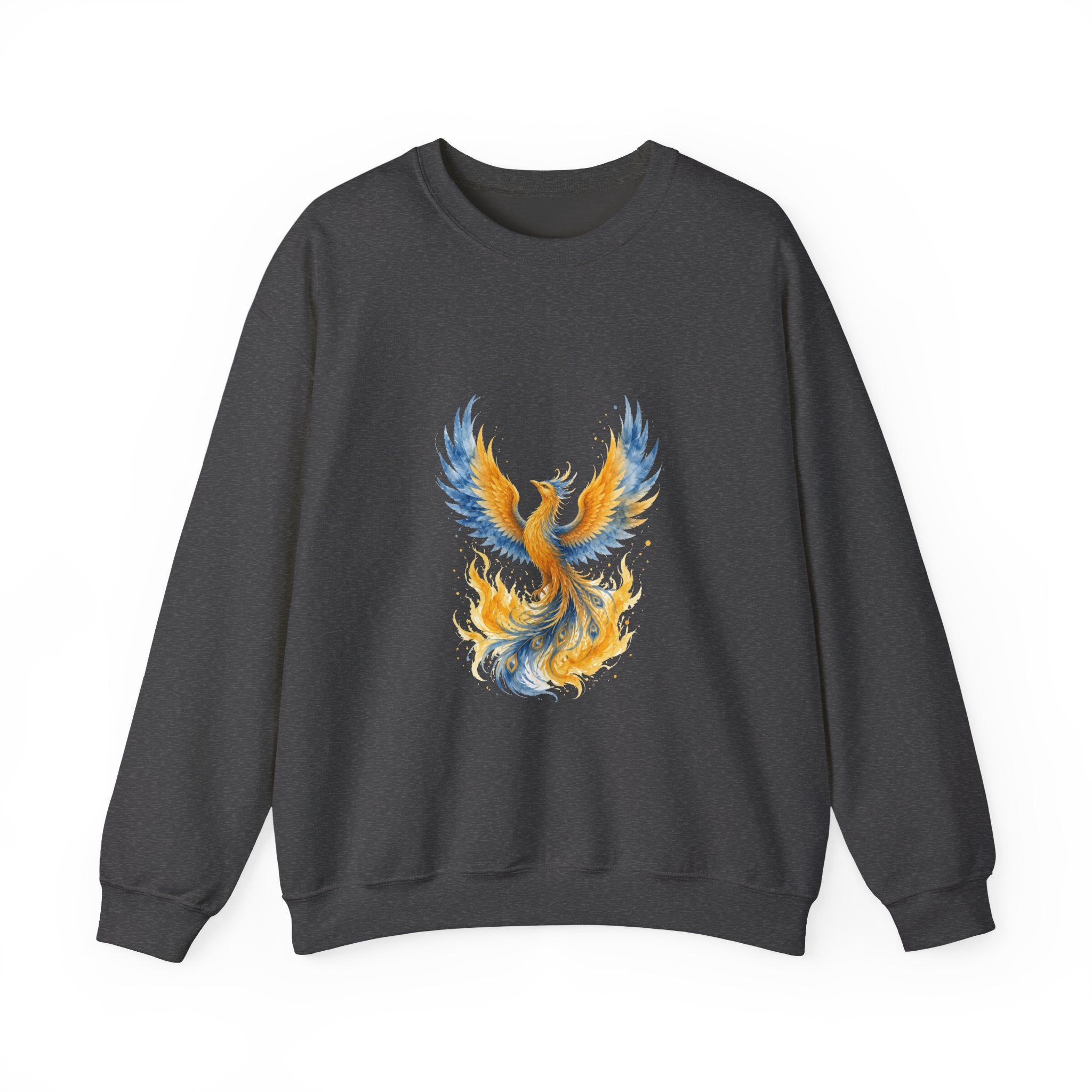 Matching Couple Sweatshirt - Dragon & Phoenix Matching Couple Comfort Colors Crew Watercolor Art His Hers Birthday Gift - Design B