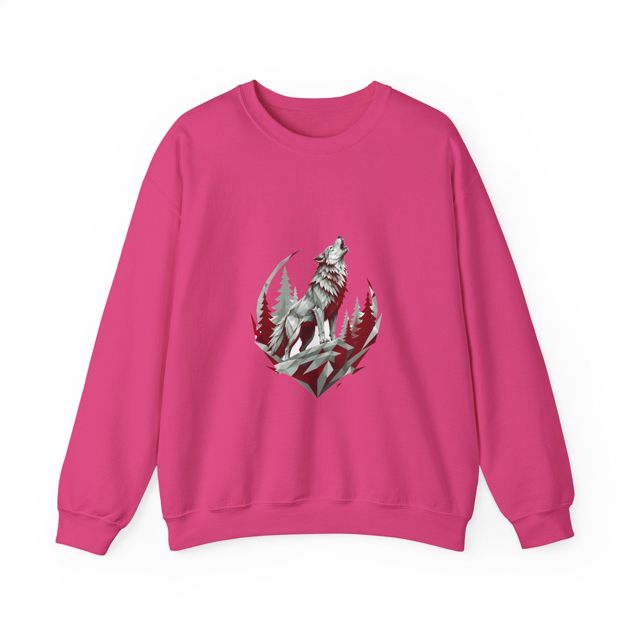 Matching Couple Sweatshirt - Wolf & Dove Matching Couple Premium Fleece Sweatshirt Geometric Art His Hers Love Gift - Design A