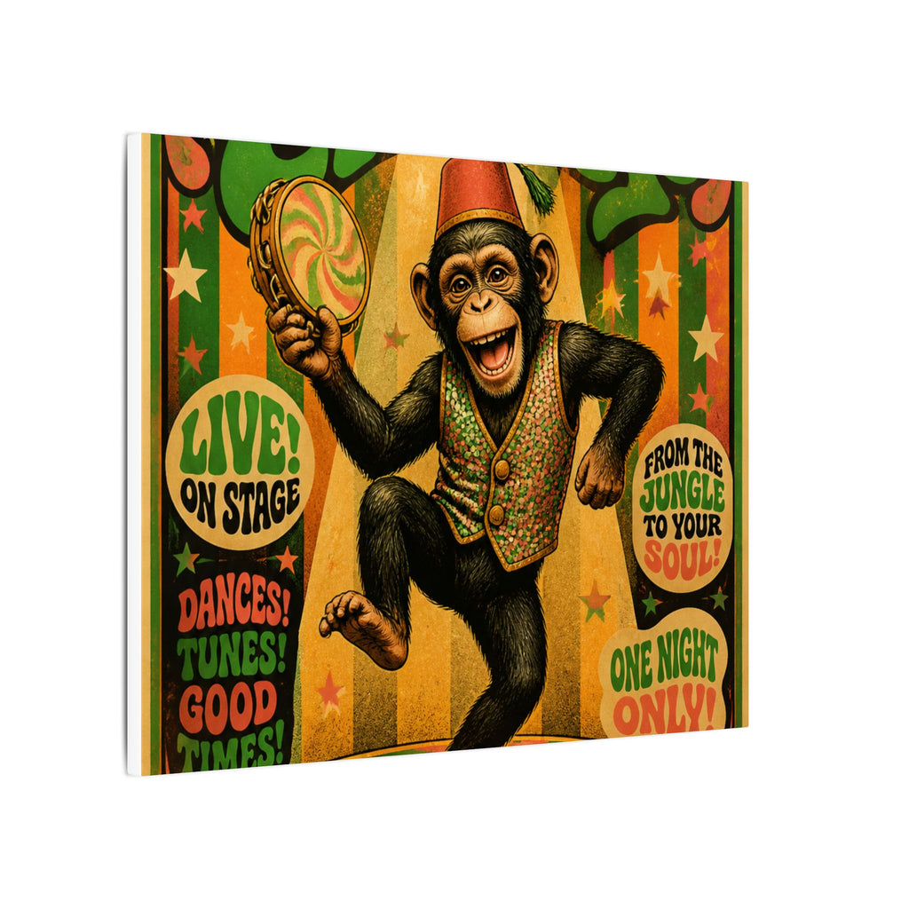 Dancing Monkey Wall Art Canvas 16×20 Psychedelic Cafe Decor Maximalist Print