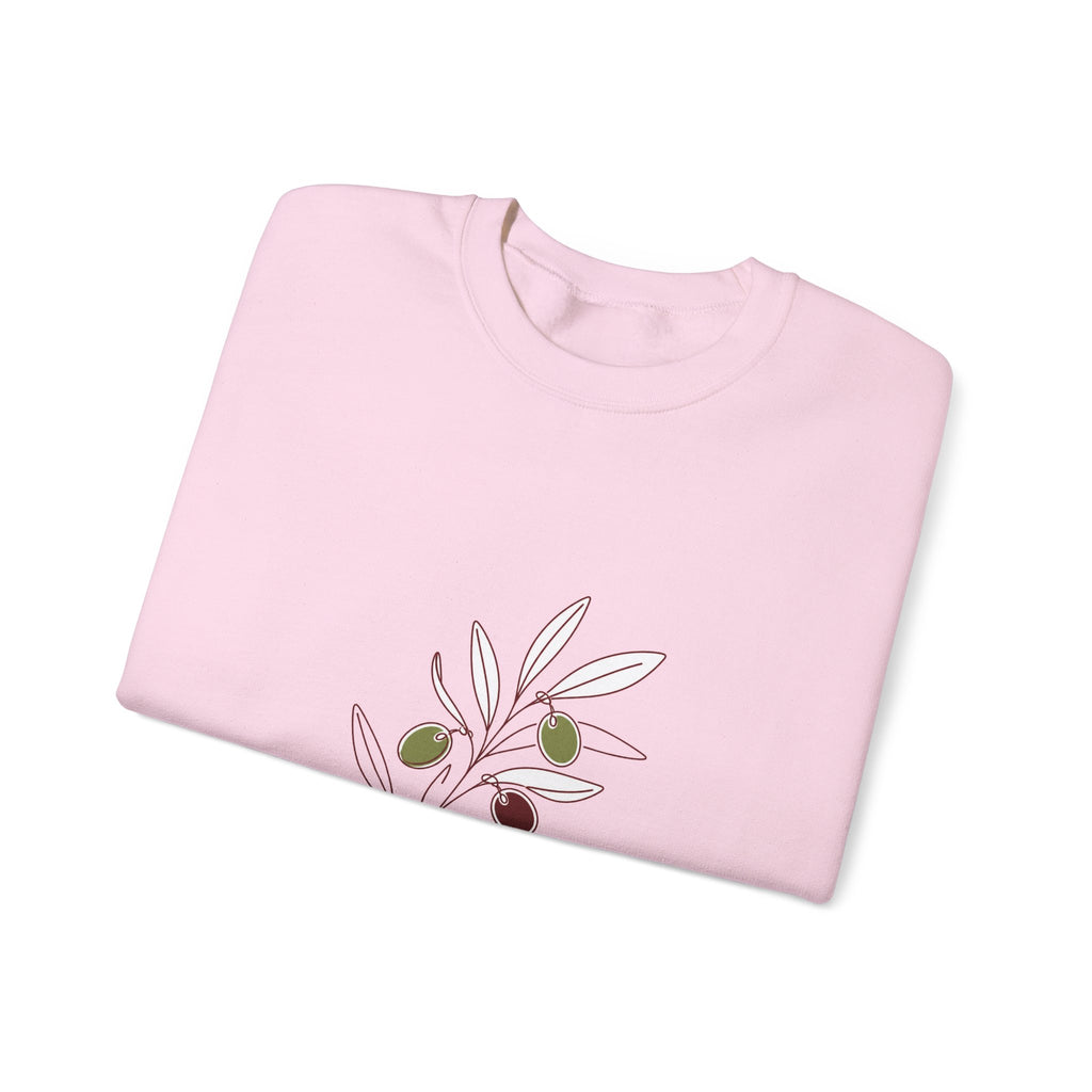 Matching Couple Sweatshirt - Olive Branch & Fig Matching Couple Crewneck Sweatshirt Minimalist Art His Hers Valentine Gift - Design A