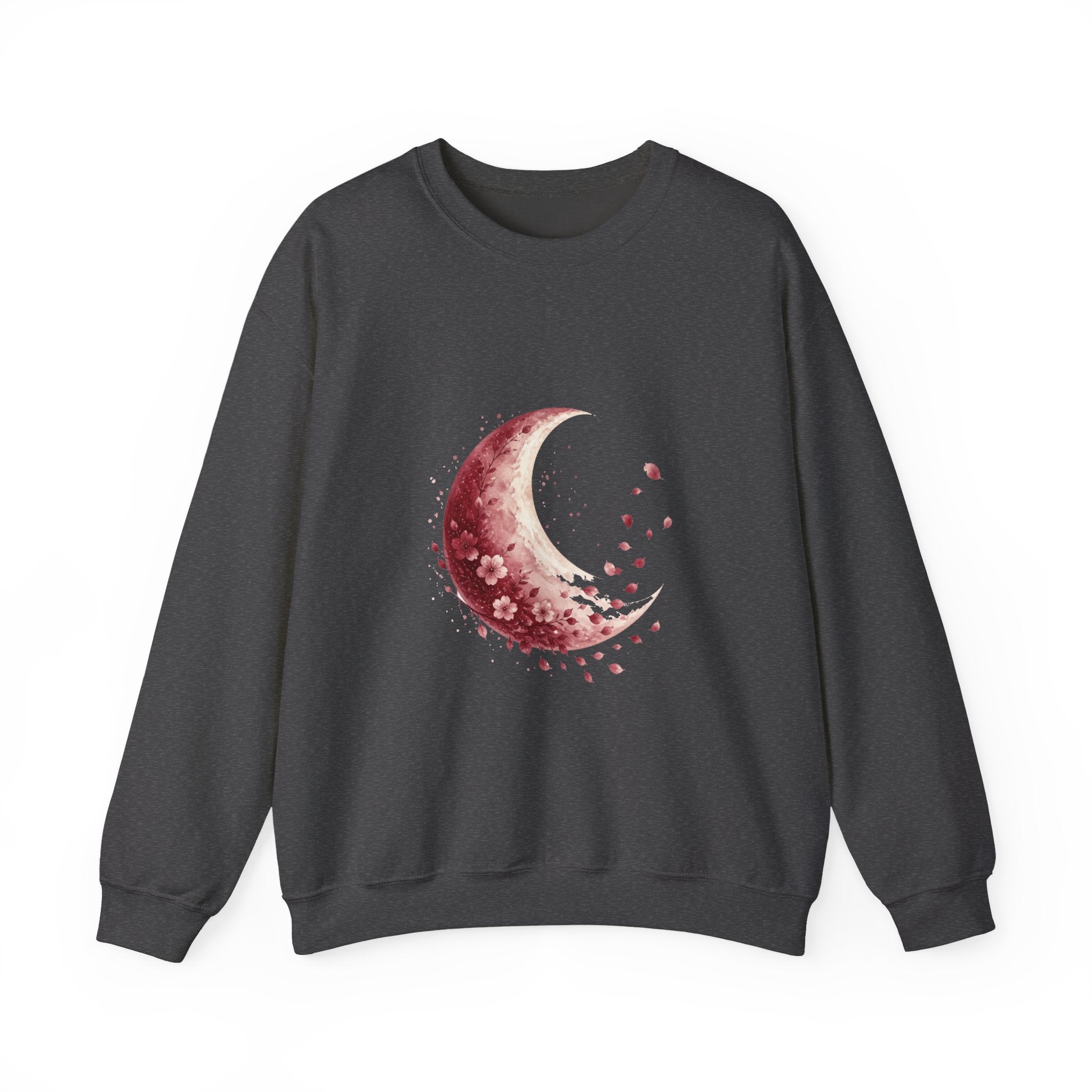 Matching Couple Sweatshirt - Waxing & Waning Moon Matching Couple Premium Fleece Sweatshirt Watercolor Art His Hers Birthday Gift - Design B