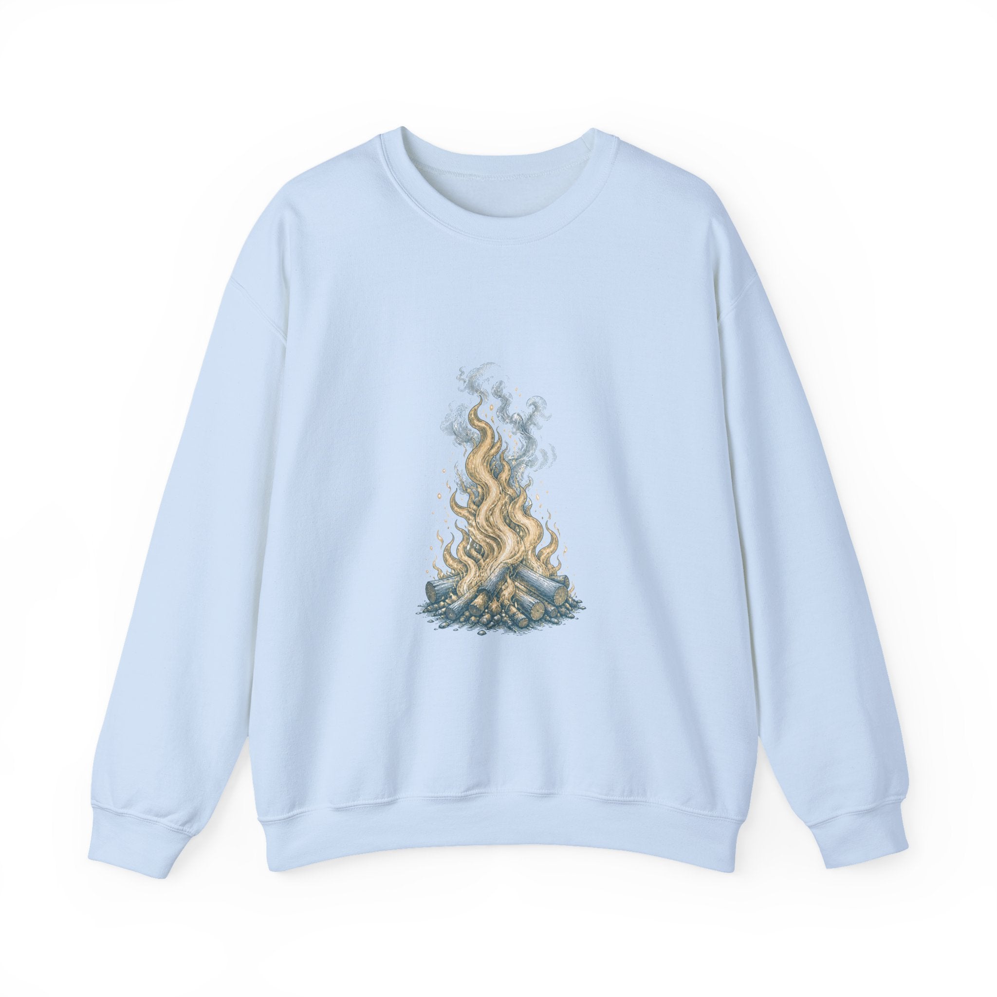 Matching Couple Sweatshirt - Wildfire & Waterfall Matching Couple Crewneck Sweatshirt Vintage Art His Hers Wedding Gift - Design A