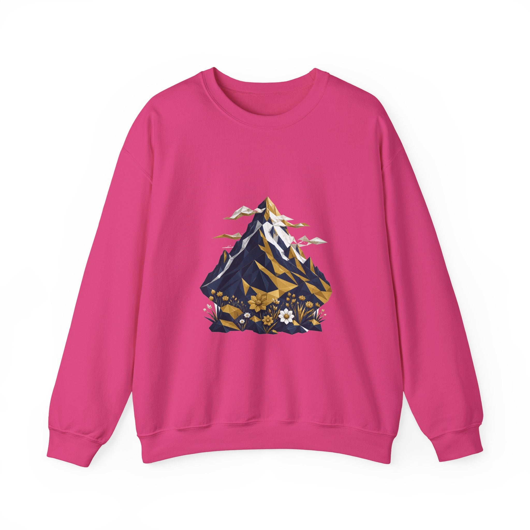 Matching Couple Sweatshirt - Mountain & Ocean Matching Couple Crewneck Sweatshirt Geometric Art His Hers Couple Gift - Design A