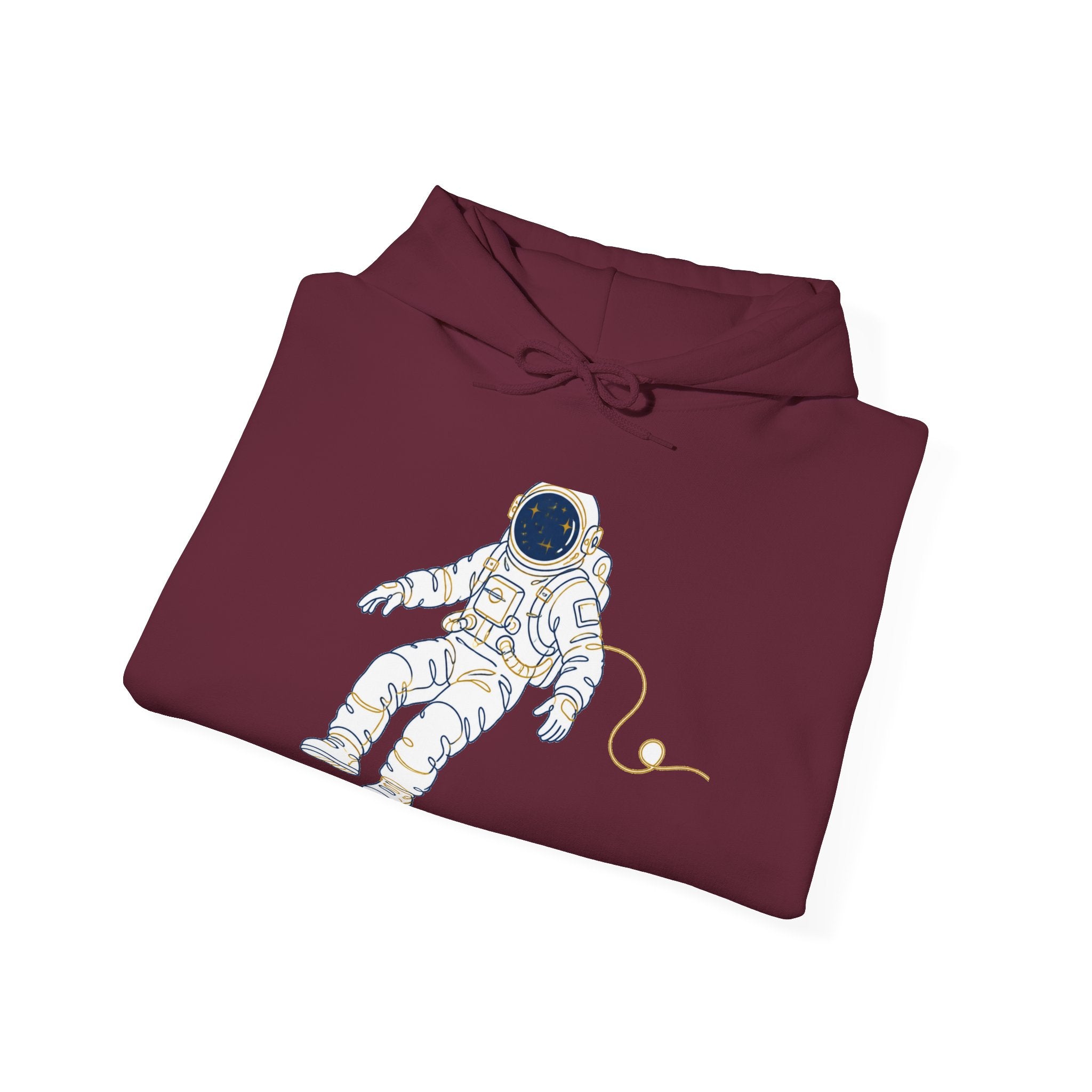 Matching Couple Sweatshirt - Astronaut & Planet Matching Couple Hooded Sweatshirt Minimalist Art His Hers Valentine Gift - Design A