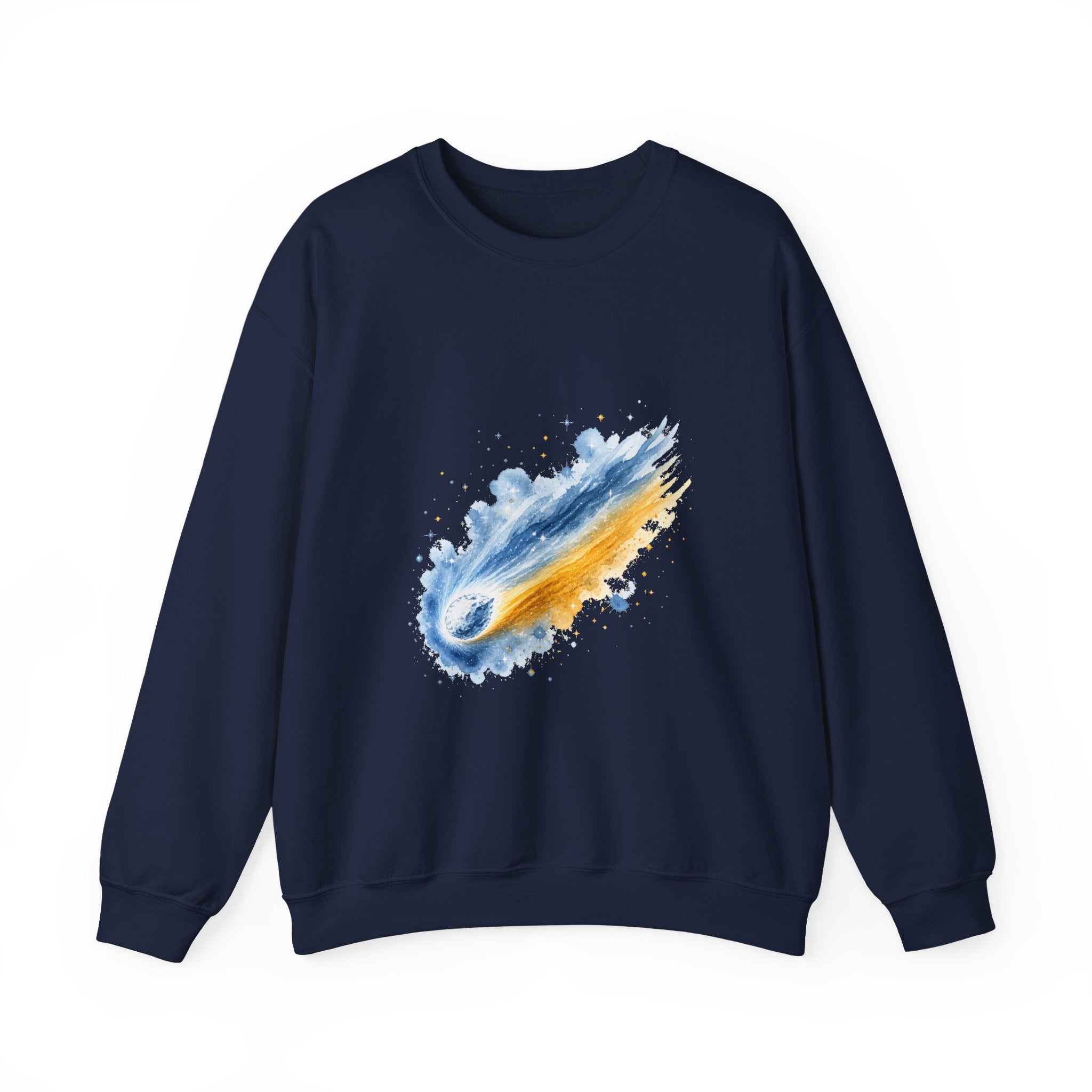 Matching Couple Sweatshirt - Comet & Asteroid Matching Couple Crewneck Sweatshirt Watercolor Art His Hers Engagement Gift - Design A