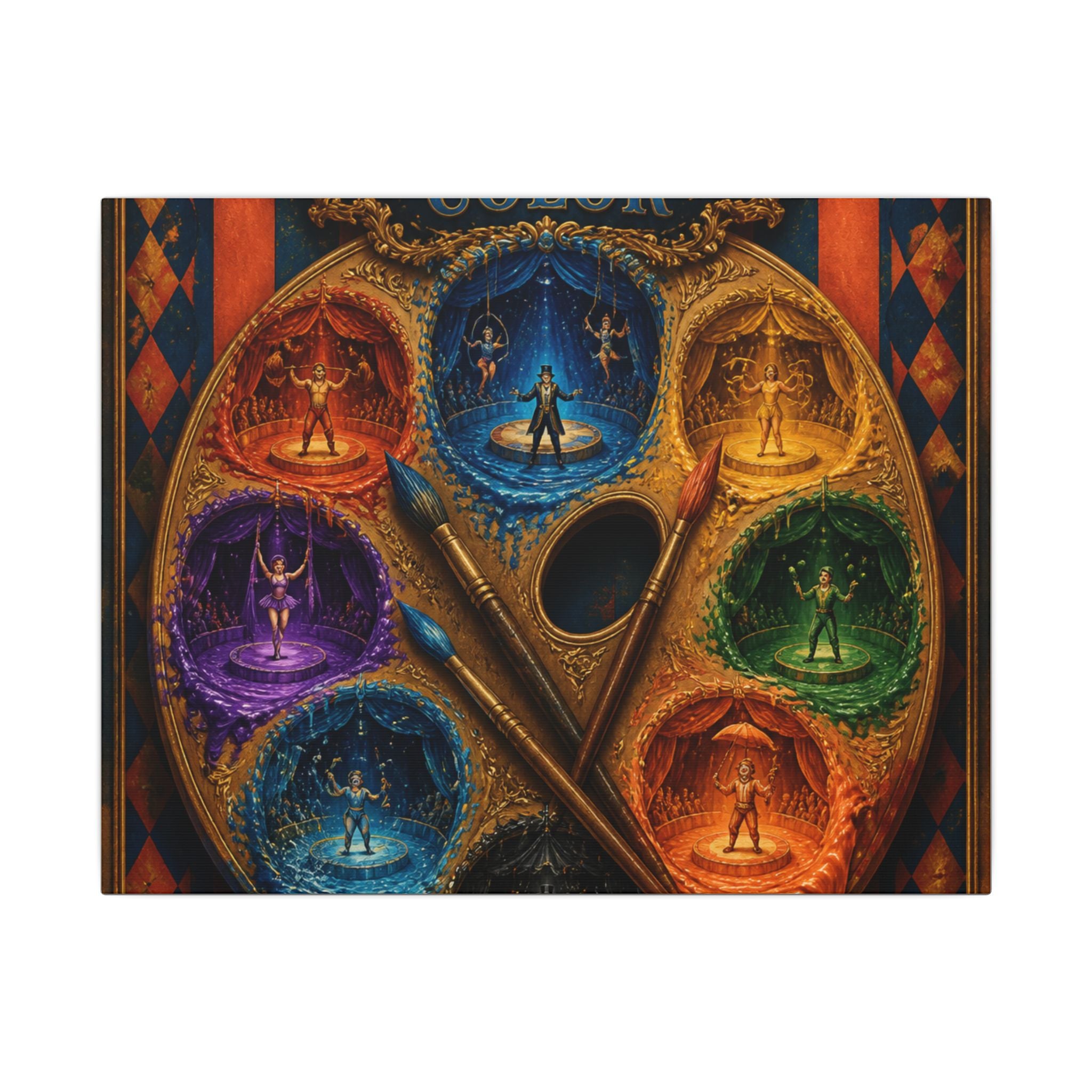 Paint Palette Stage Wall Art Canvas 16×20 Baroque Home Office Decor Maximalist Print