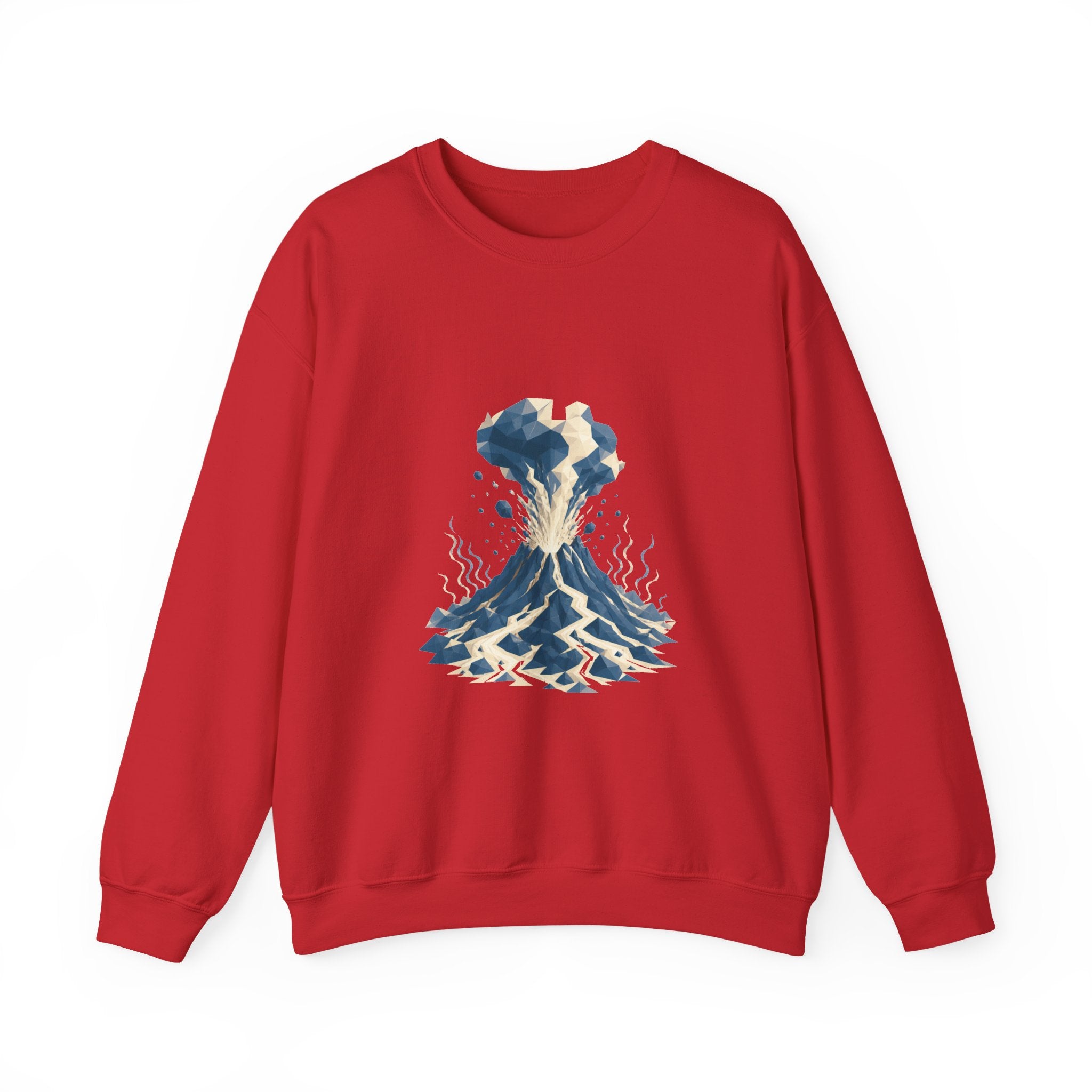 Matching Couple Sweatshirt - Volcano & Glacier Matching Couple Premium Fleece Sweatshirt Geometric Art His Hers Love Gift - Design A