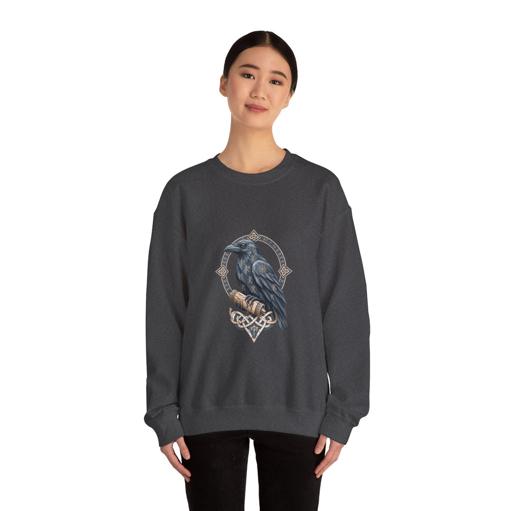 Matching Couple Sweatshirt - Huginn & Muninn Matching Couple Premium Fleece Sweatshirt Geometric Art His Hers Love Gift - Design B