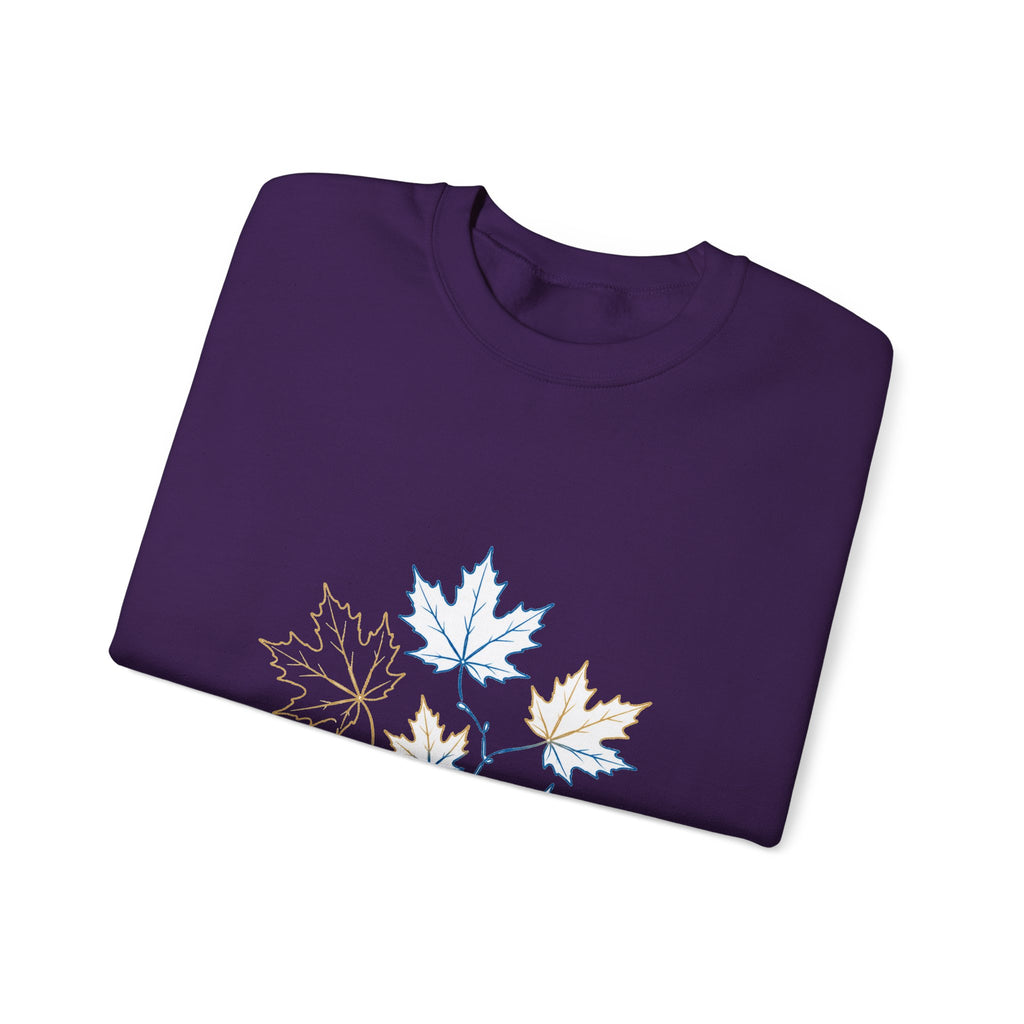 Matching Couple Sweatshirt - Cherry Blossom & Maple Leaf Matching Couple Premium Fleece Sweatshirt Minimalist Art His Hers Christmas Gift - Design B