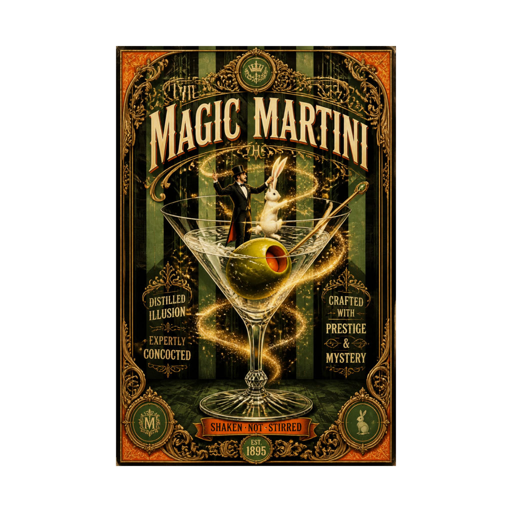 Martini Magician Wall Art Poster 24×36 Baroque Studio Decor Maximalist Print