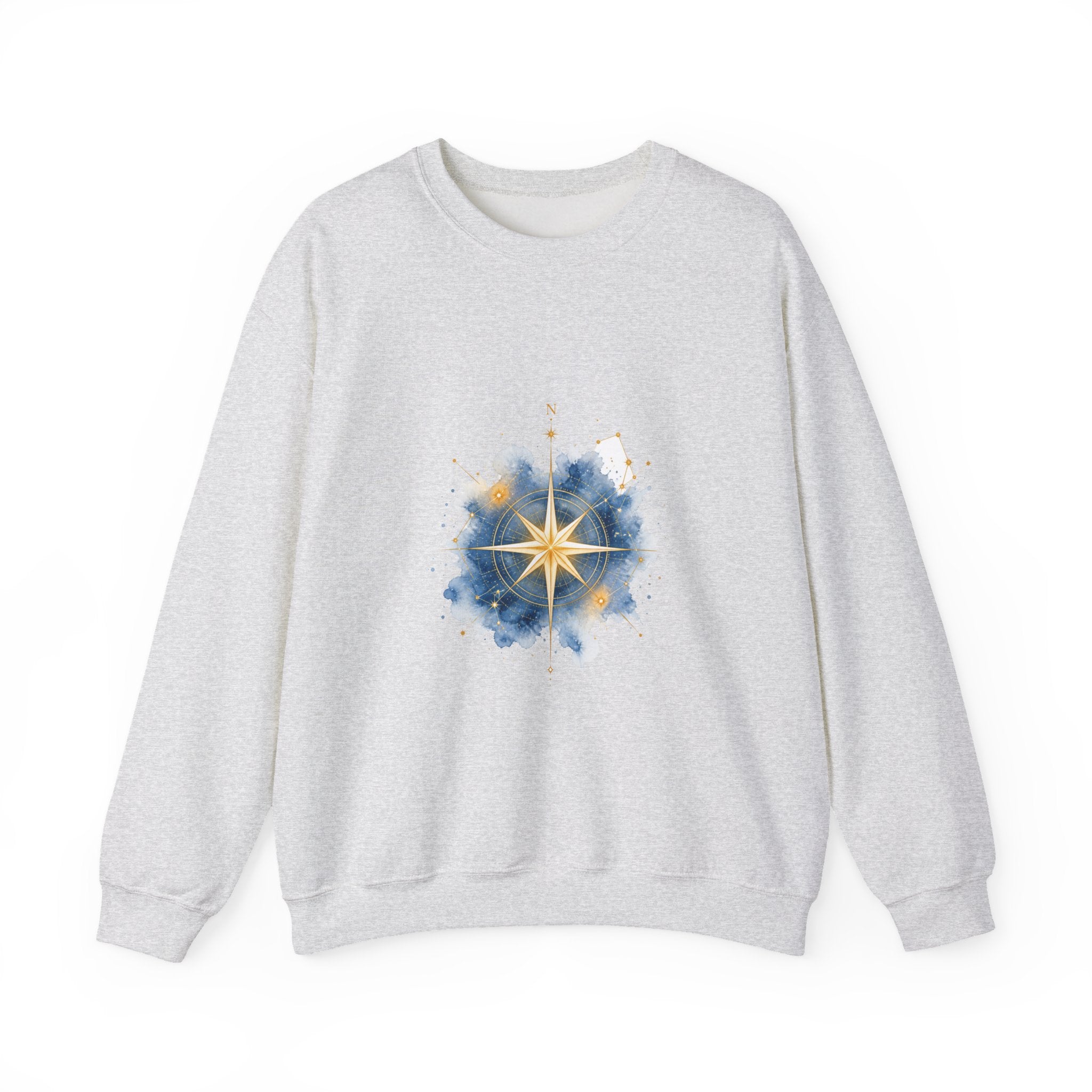Matching Couple Sweatshirt - Shooting Star & North Star Matching Couple Comfort Colors Crew Watercolor Art His Hers Birthday Gift - Design B