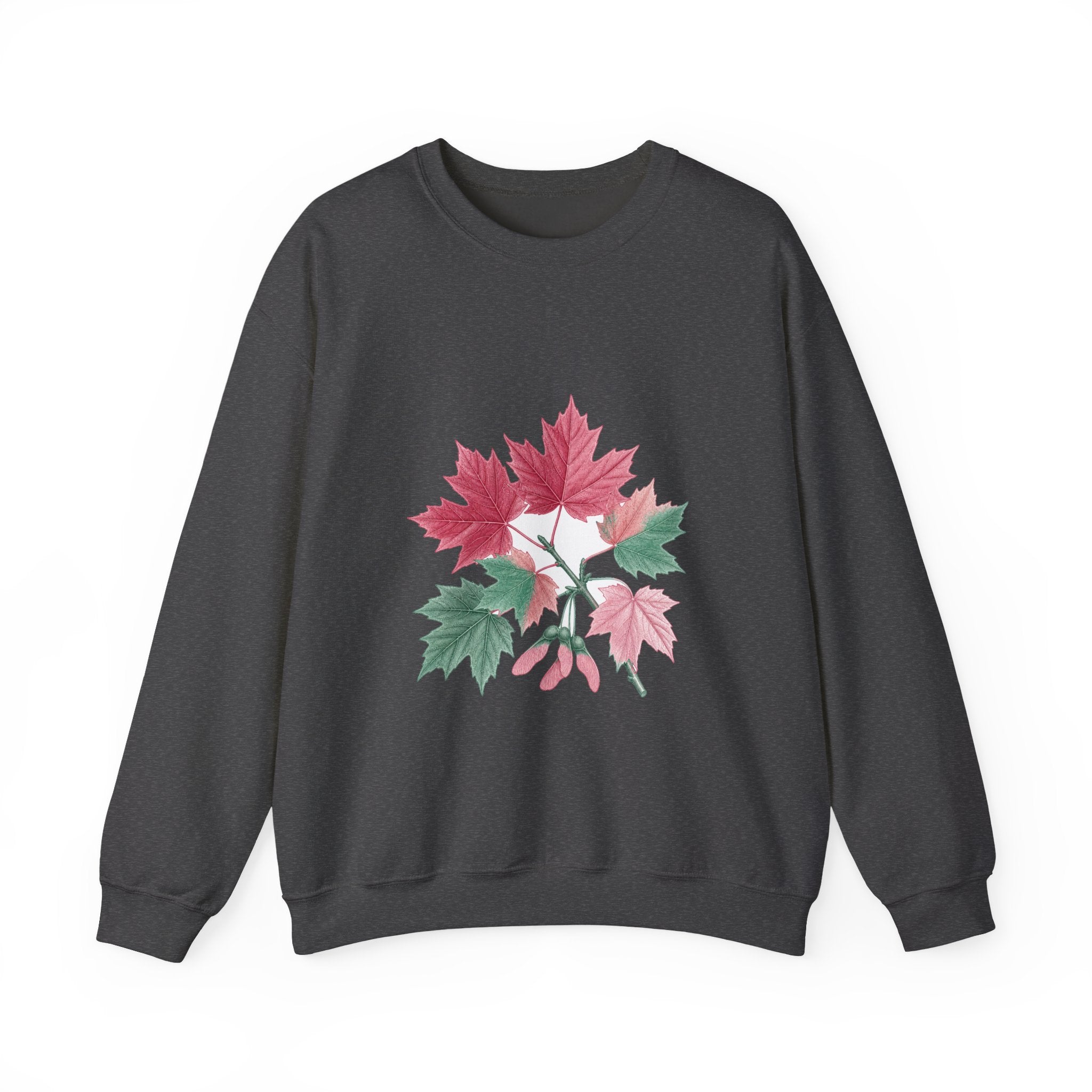 Matching Couple Sweatshirt - Cherry Blossom & Maple Leaf Matching Couple Premium Fleece Sweatshirt Vintage Art His Hers Honeymoon Gift - Design B