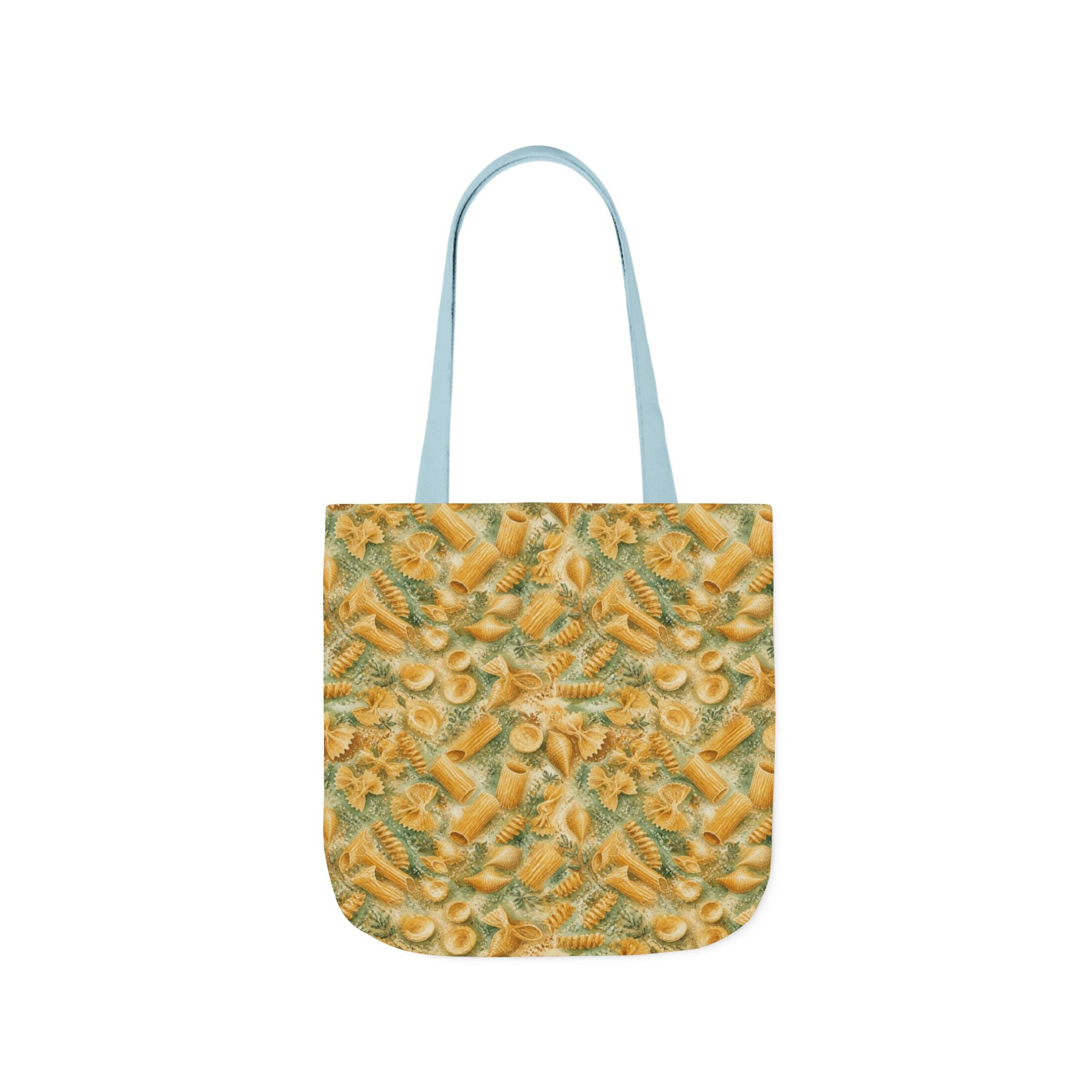 Italian Pasta Shapes Canvas Tote Bag Mediterranean Kitchen Watercolor Splash Design Italian Cottagecore Gift