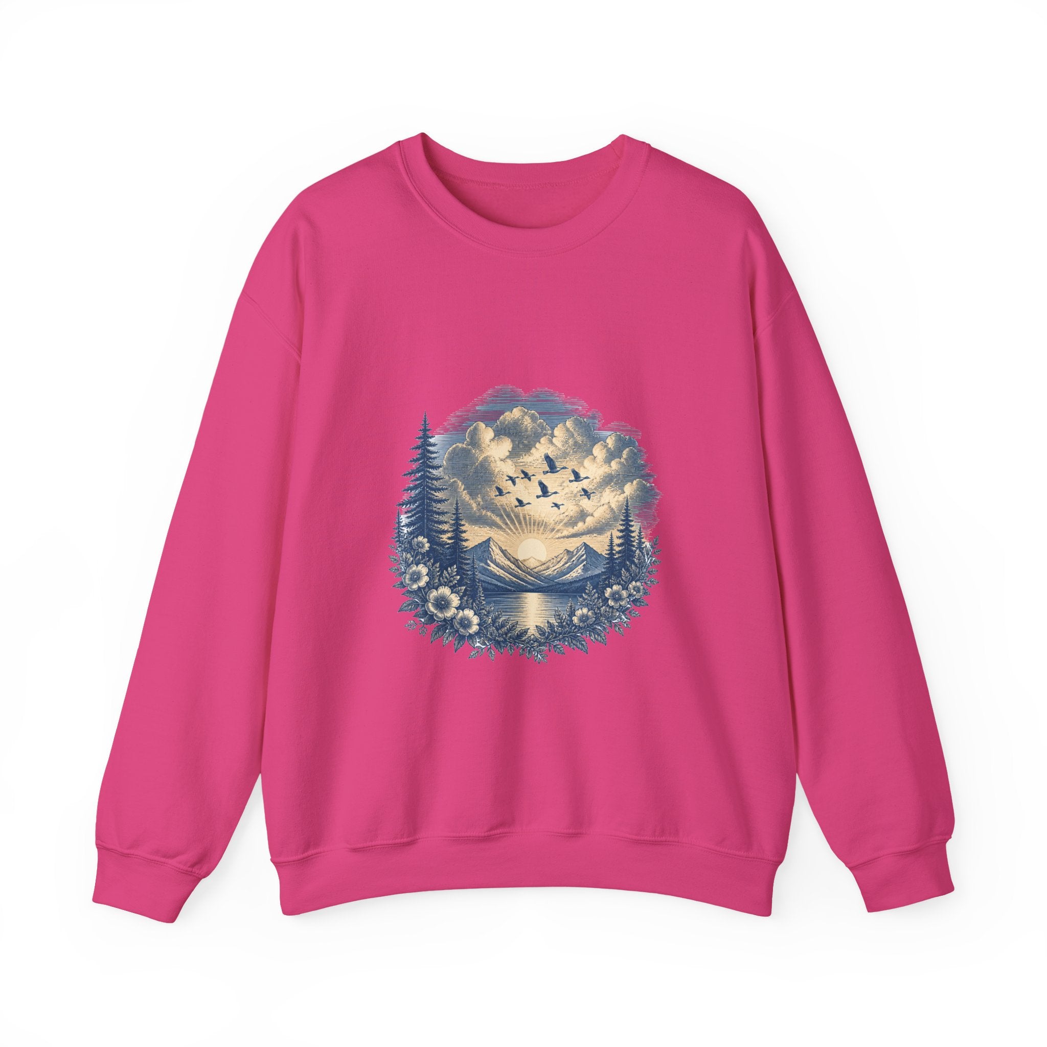 Matching Couple Sweatshirt - Sunrise & Sunset Matching Couple Comfort Colors Crew Vintage Art His Hers Honeymoon Gift - Design B