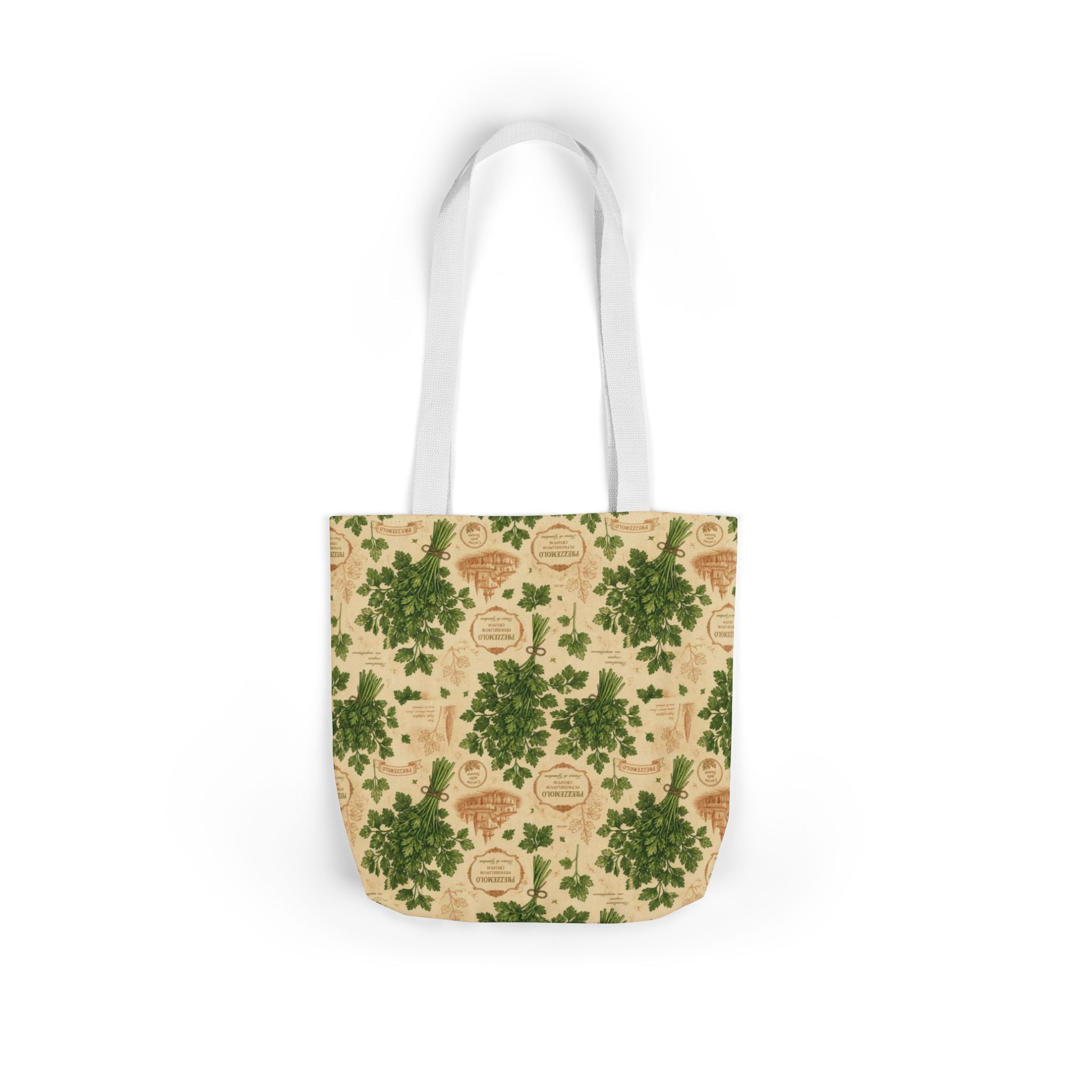 Fresh Parsley Canvas Tote Bag Mediterranean Kitchen Botanical Design Italian Cottagecore Gift