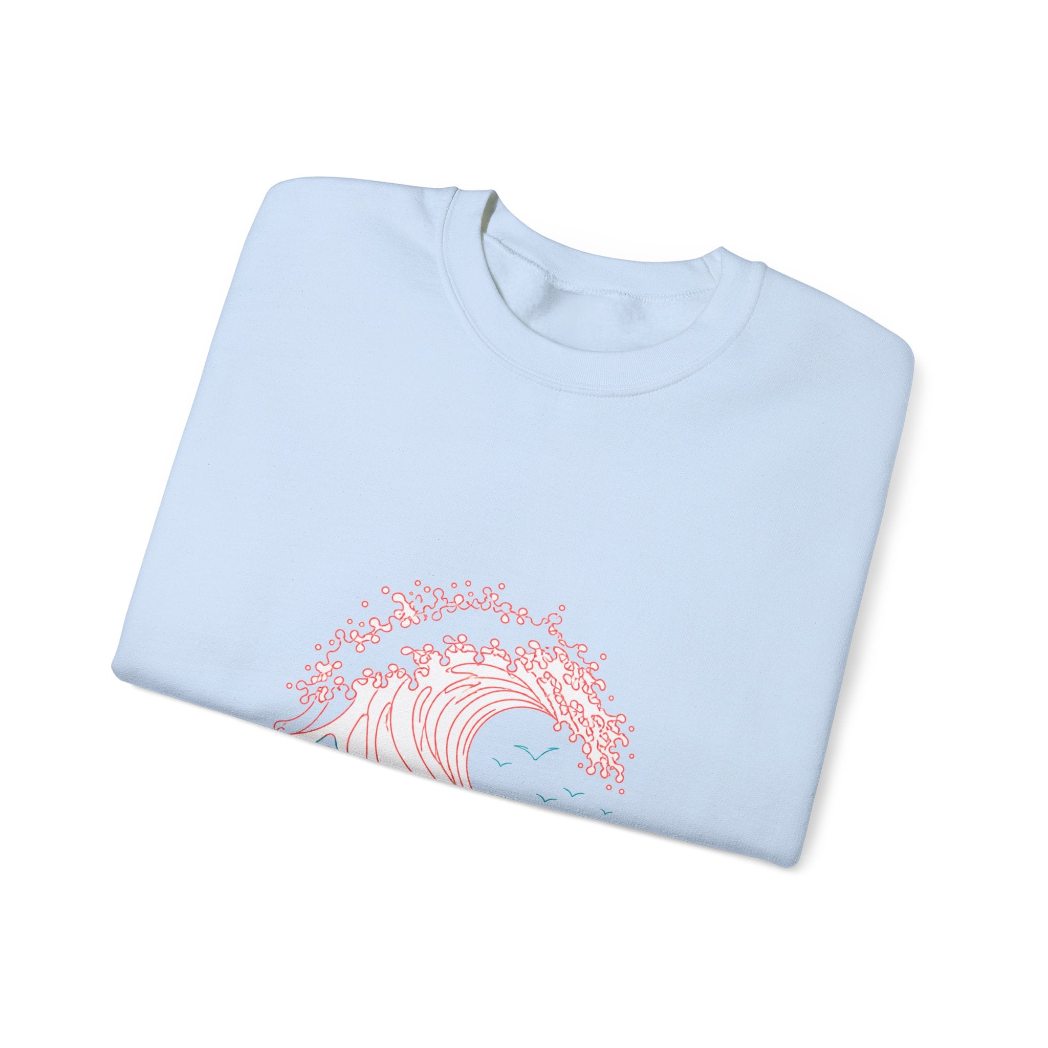 Matching Couple Sweatshirt - Mountain & Ocean Matching Couple Comfort Colors Crew Minimalist Art His Hers Christmas Gift - Design B
