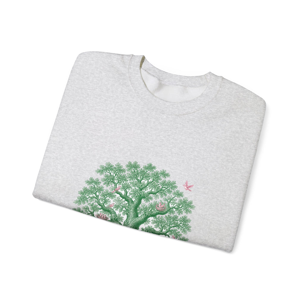 Matching Couple Sweatshirt - Ancient Oak & Deep Roots Matching Couple Crewneck Sweatshirt Vintage Art His Hers Wedding Gift - Design A