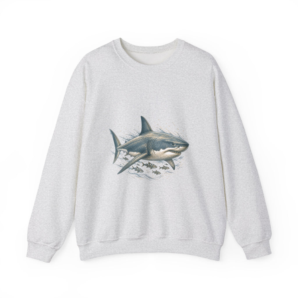 Matching Couple Sweatshirt - Shark & Dolphin Matching Couple Premium Fleece Sweatshirt Hand-Drawn Art His Hers Anniversary Gift - Design A