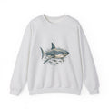 Matching Couple Sweatshirt - Shark & Dolphin Matching Couple Premium Fleece Sweatshirt Hand-Drawn Art His Hers Anniversary Gift - Design A