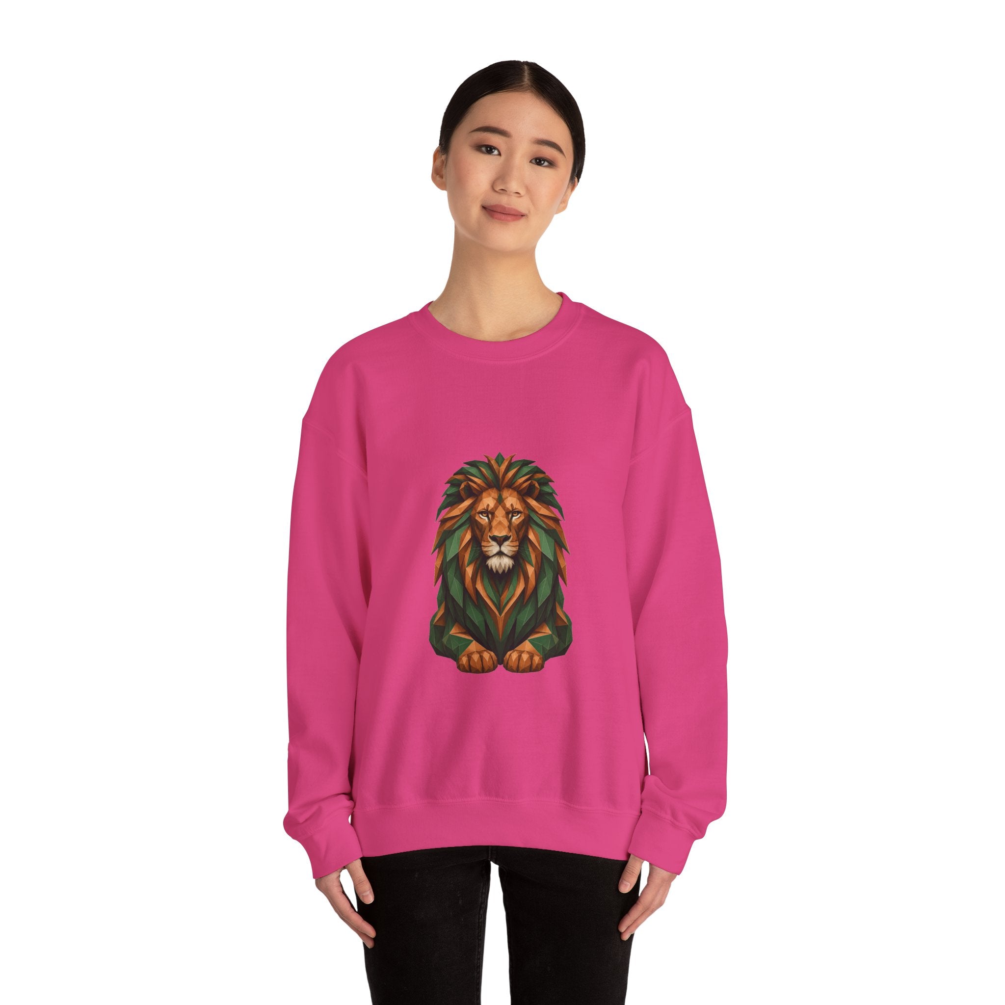 Matching Couple Sweatshirt - Lion & Lamb Matching Couple Comfort Colors Crew Geometric Art His Hers Love Gift - Design A