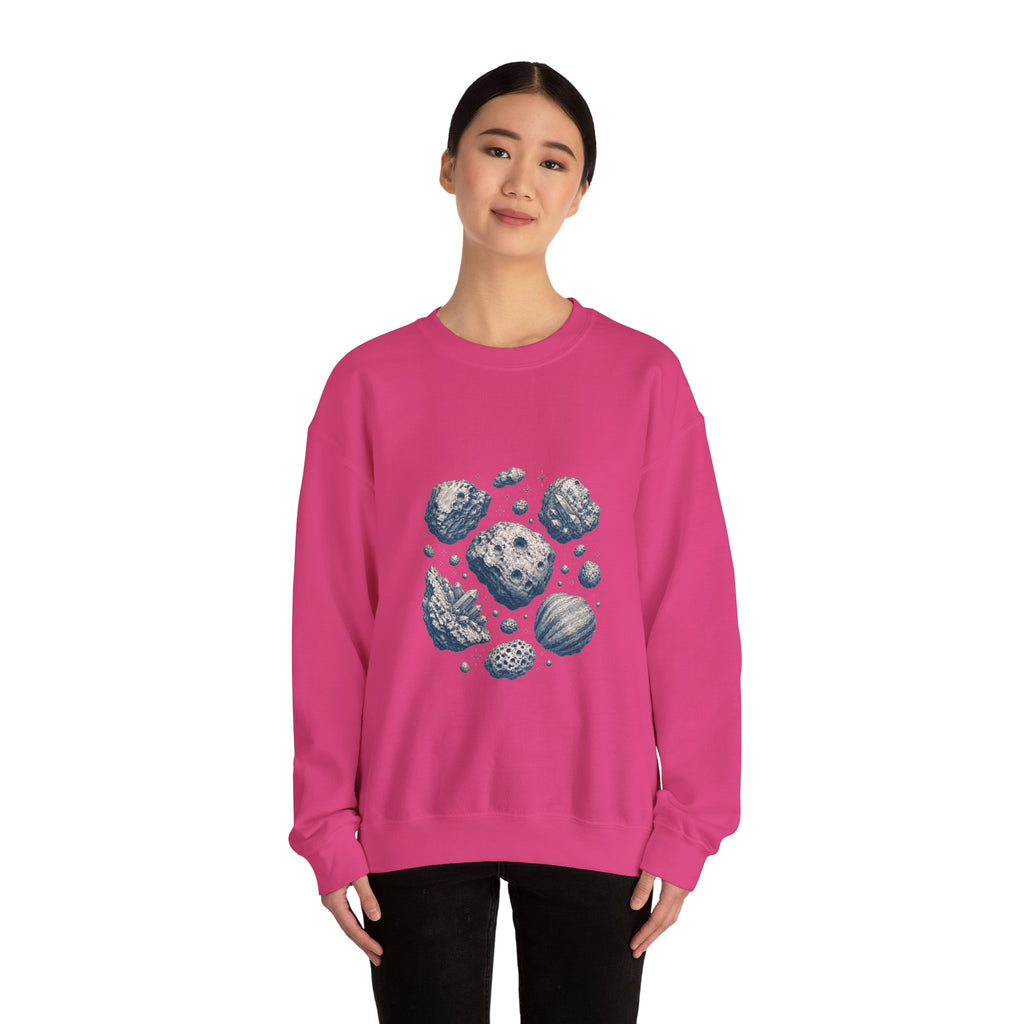 Matching Couple Sweatshirt - Comet & Asteroid Matching Couple Premium Fleece Sweatshirt Vintage Art His Hers Honeymoon Gift - Design B
