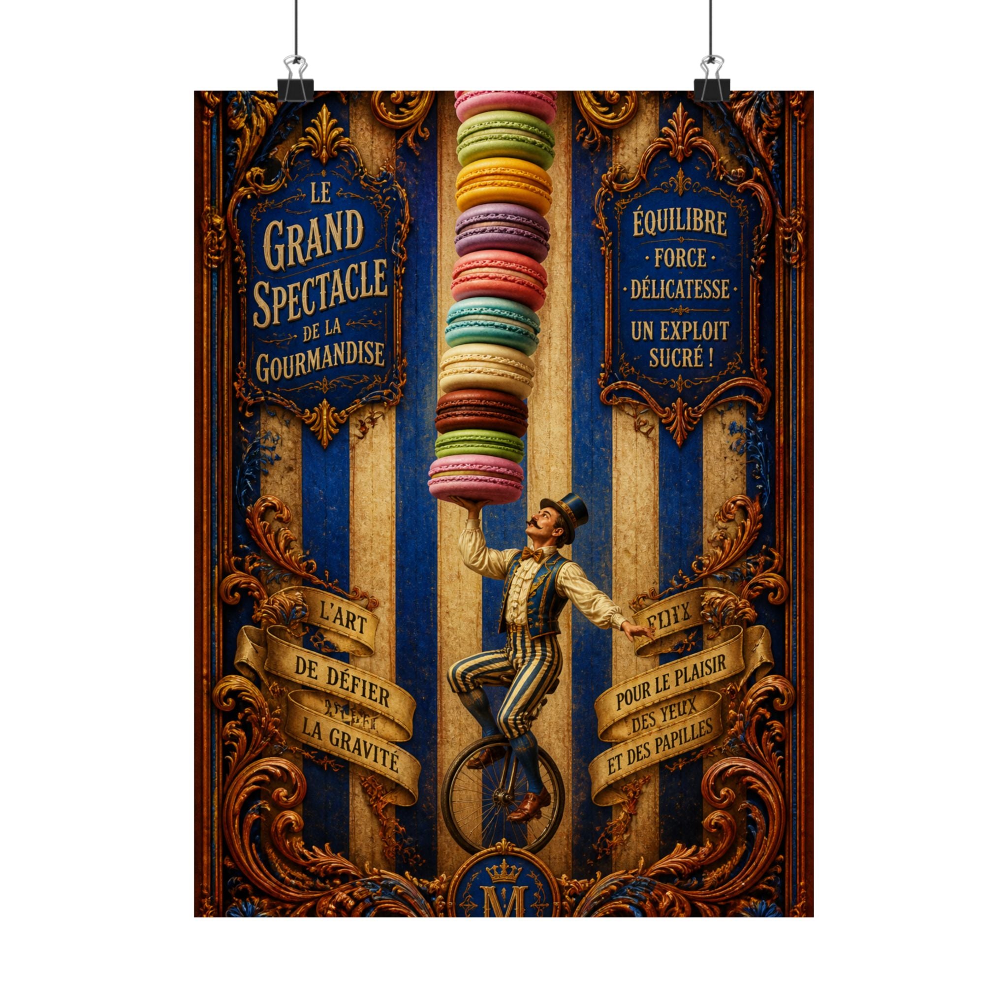 Macaron Balancing Tower Wall Art Poster 24×36 Baroque Studio Decor Maximalist Print