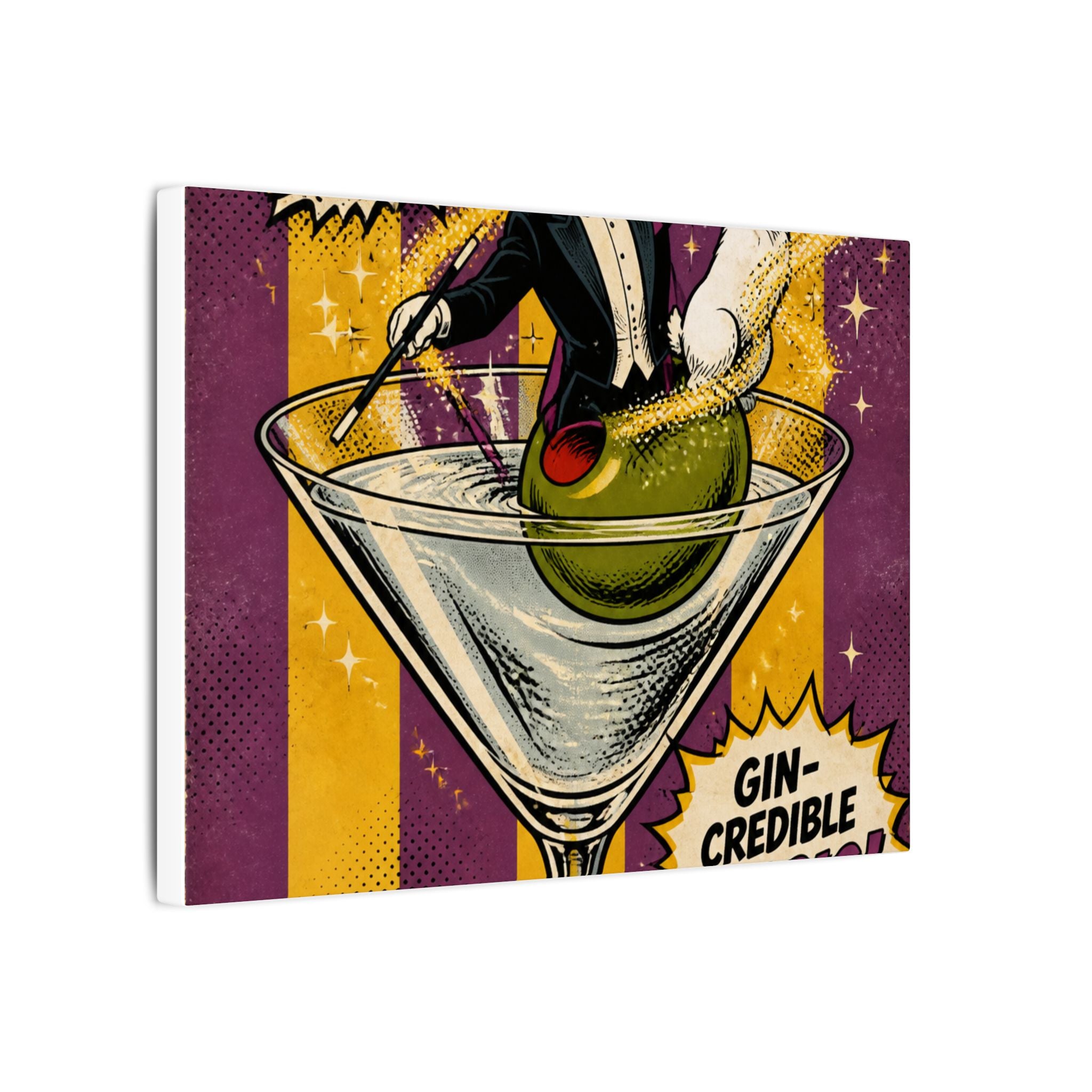 Martini Magician Wall Art Canvas 16×20 Pop Art Living Room Decor Maximalist Print