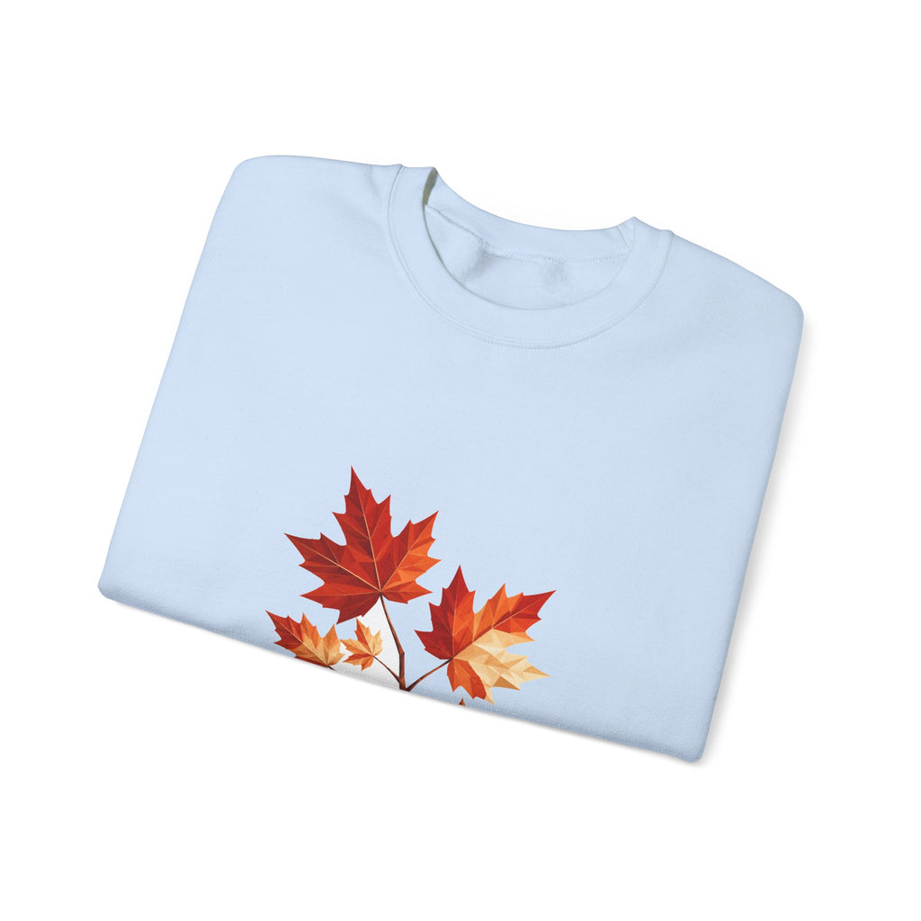 Matching Couple Sweatshirt - Cherry Blossom & Maple Leaf Matching Couple Comfort Colors Crew Geometric Art His Hers Love Gift - Design B