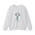 Matching Couple Sweatshirt - Octopus & Jellyfish Matching Couple Crewneck Sweatshirt Watercolor Art His Hers Engagement Gift - Design B