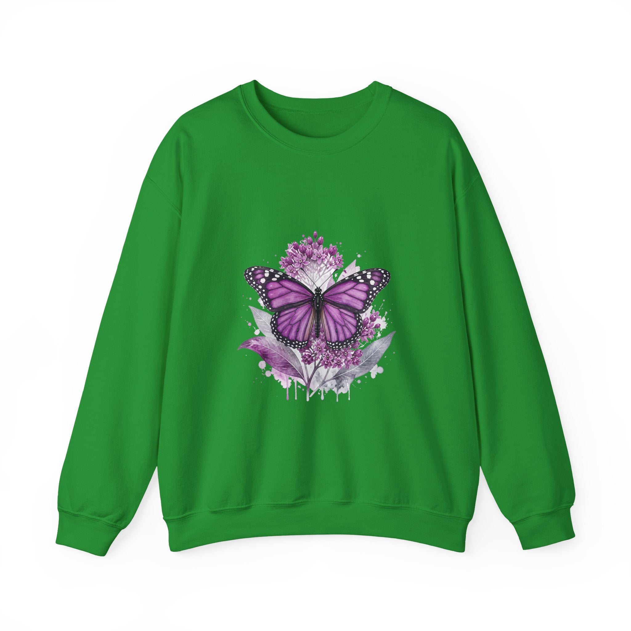 Matching Couple Sweatshirt - Butterfly & Moth Matching Couple Premium Fleece Sweatshirt Watercolor Art His Hers Birthday Gift - Design A