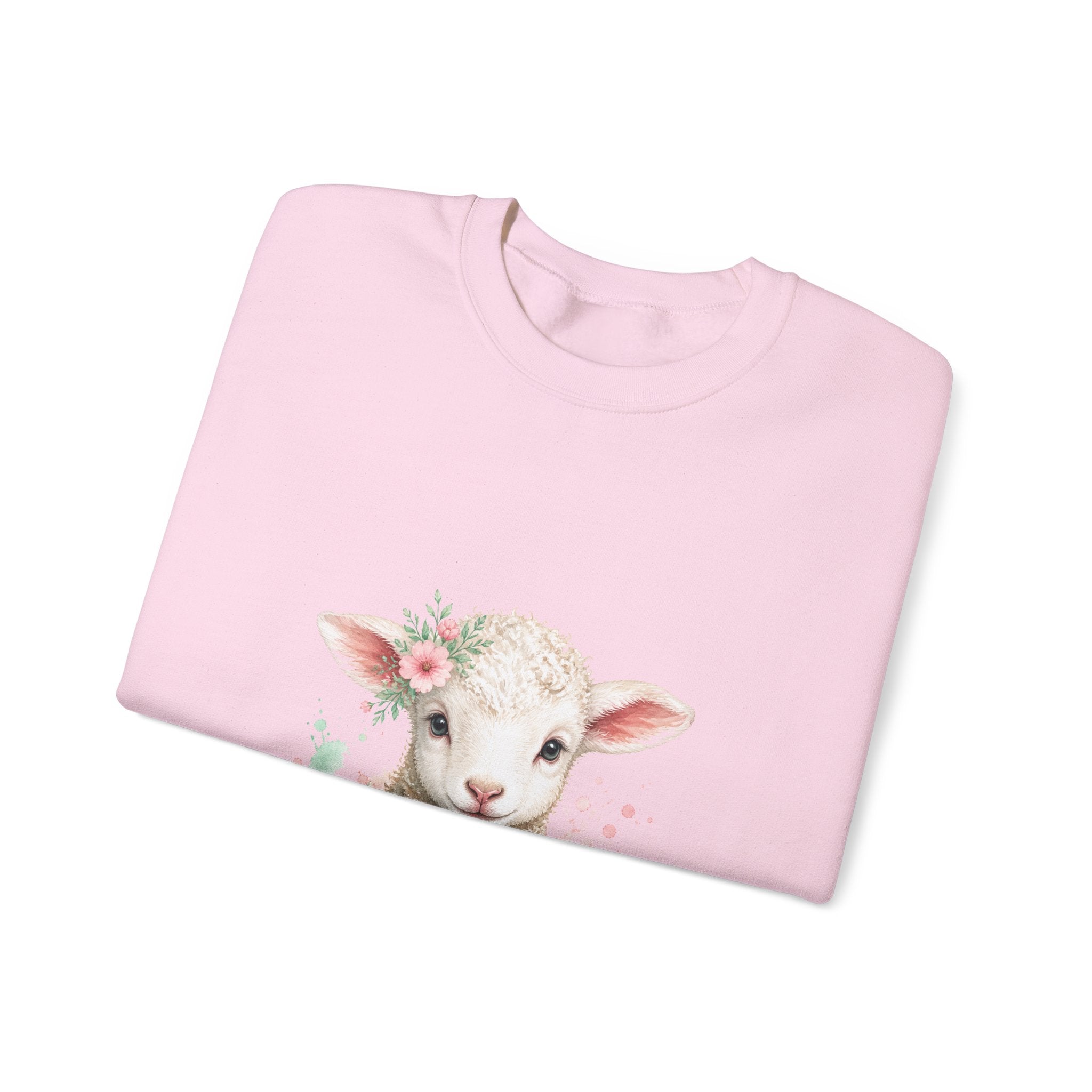 Matching Couple Sweatshirt - Lion & Lamb Matching Couple Premium Fleece Sweatshirt Watercolor Art His Hers Birthday Gift - Design B