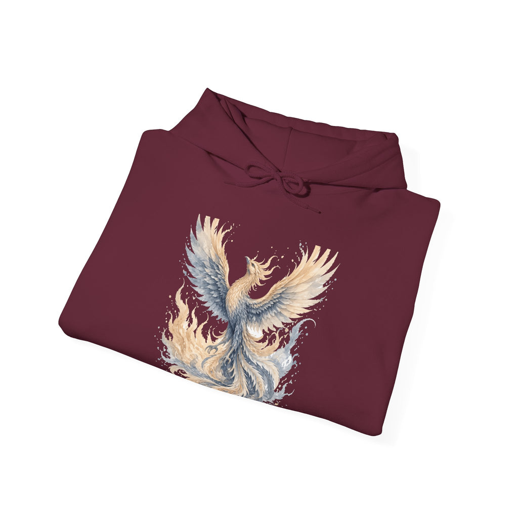 Matching Couple Sweatshirt - Dragon & Phoenix Matching Couple Hooded Sweatshirt Watercolor Art His Hers Engagement Gift - Design B