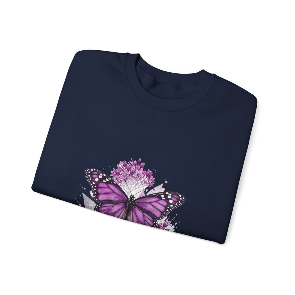 Matching Couple Sweatshirt - Butterfly & Moth Matching Couple Premium Fleece Sweatshirt Watercolor Art His Hers Birthday Gift - Design A