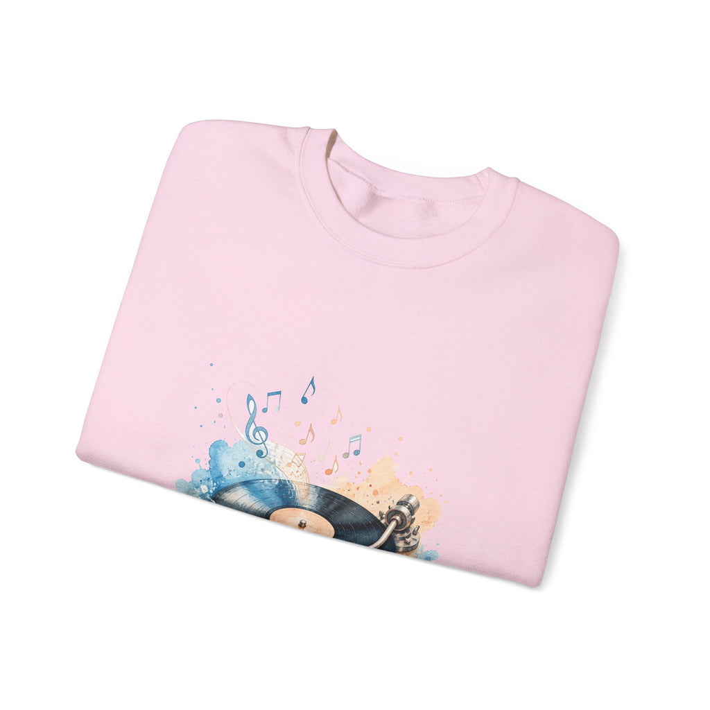 Matching Couple Sweatshirt - Vinyl & Cassette Matching Couple Comfort Colors Crew Watercolor Art His Hers Birthday Gift - Design A