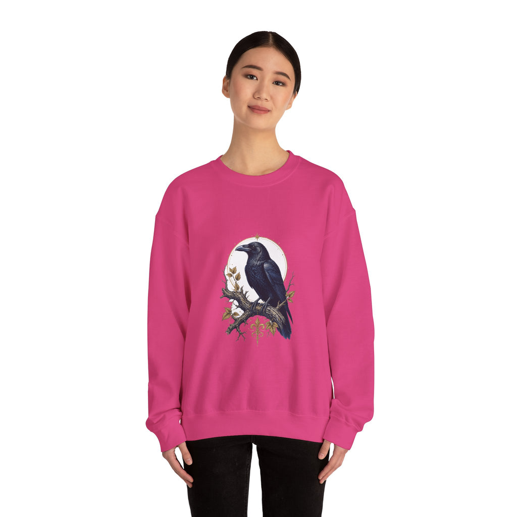 Matching Couple Sweatshirt - Raven & Swan Matching Couple Premium Fleece Sweatshirt Vintage Art His Hers Honeymoon Gift - Design A