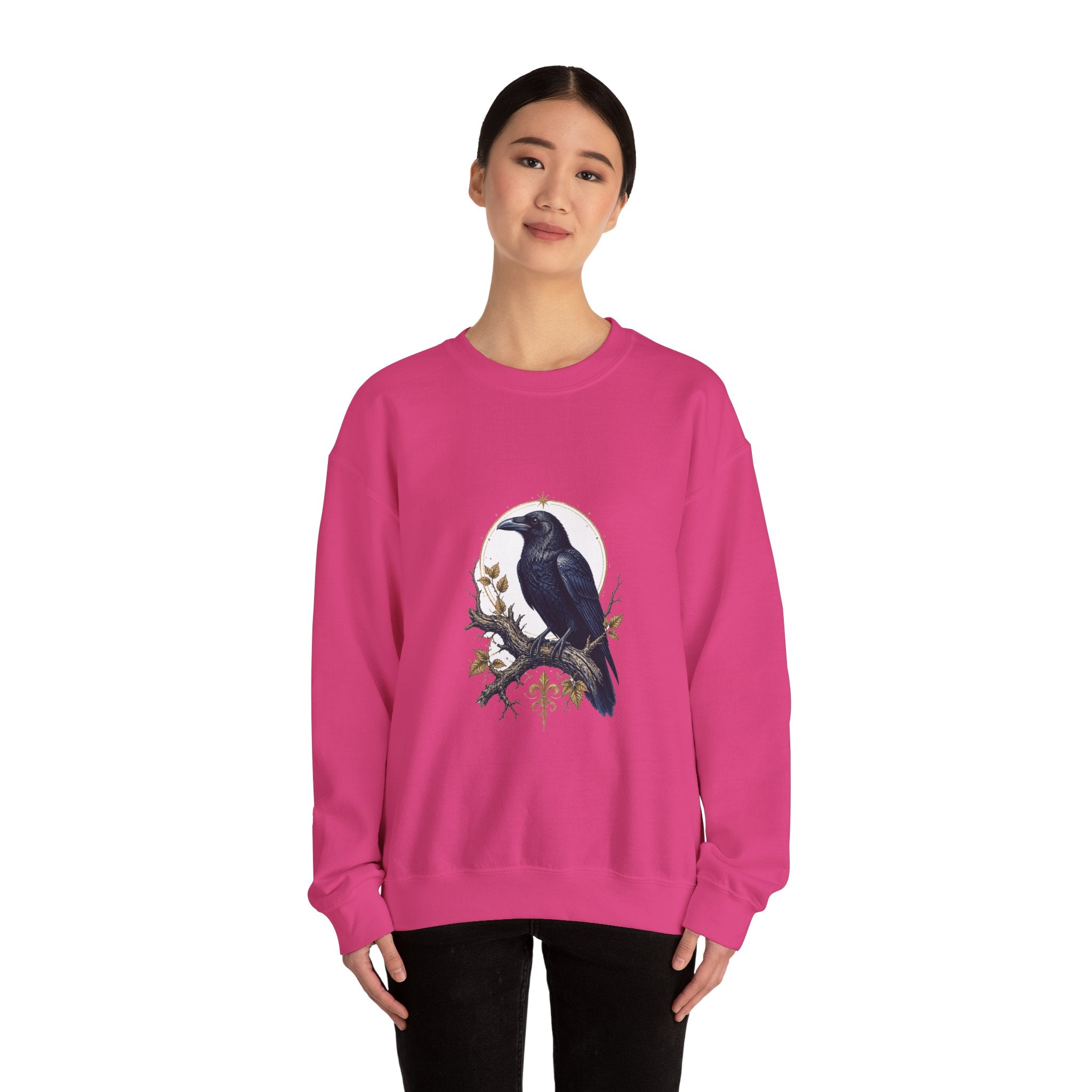 Matching Couple Sweatshirt - Raven & Swan Matching Couple Premium Fleece Sweatshirt Vintage Art His Hers Honeymoon Gift - Design A