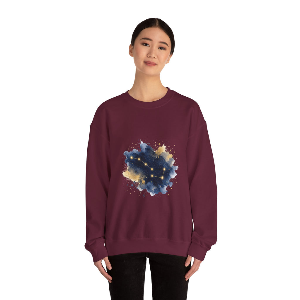 Matching Couple Sweatshirt - Big & Little Dipper Matching Couple Comfort Colors Crew Watercolor Art His Hers Birthday Gift - Design A