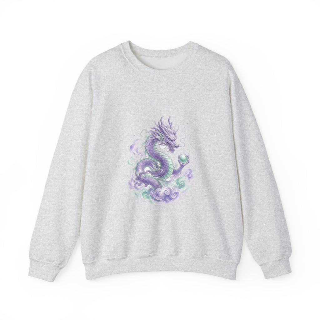 Matching Couple Sweatshirt - Dragon & Phoenix Matching Couple Crewneck Sweatshirt Watercolor Art His Hers Engagement Gift - Design A
