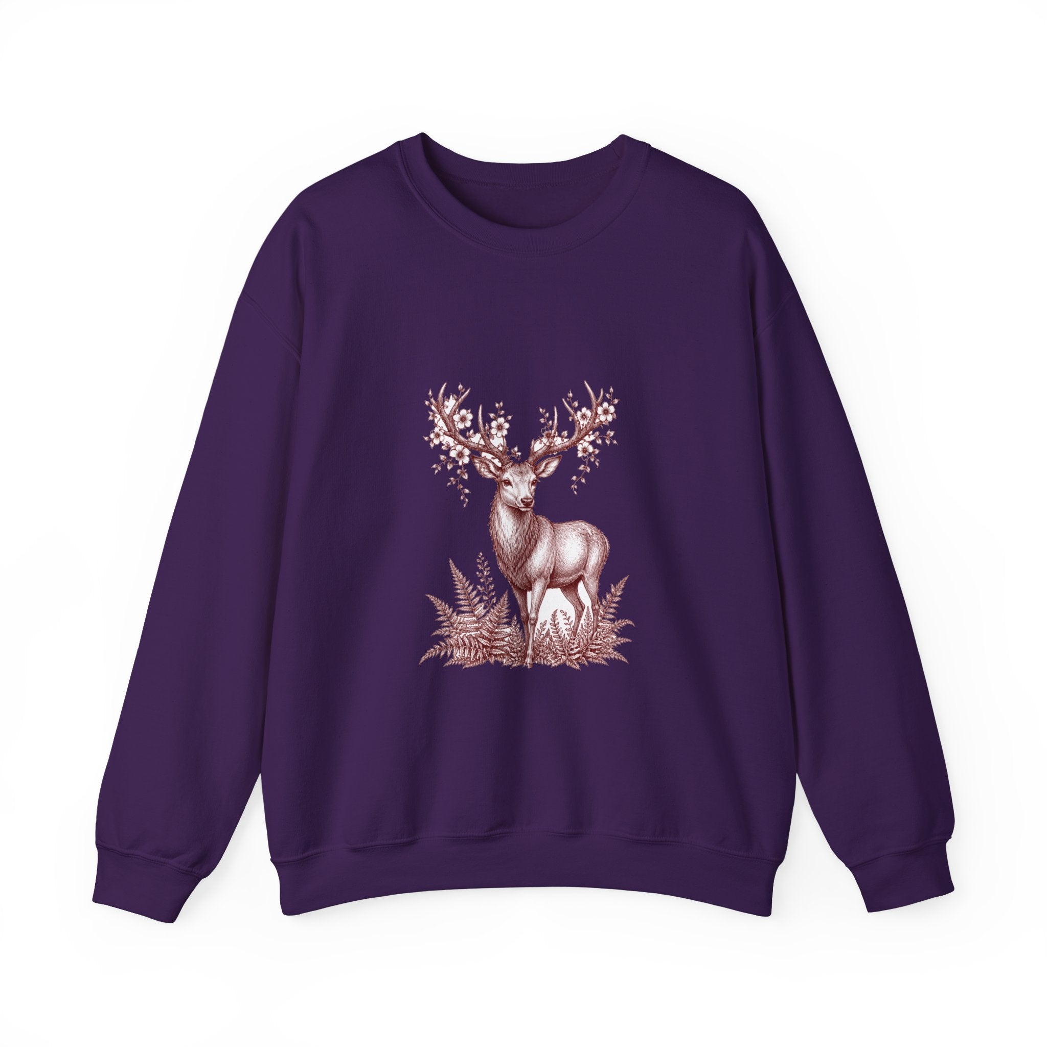Matching Couple Sweatshirt - Bear & Deer Matching Couple Comfort Colors Crew Hand-Drawn Art His Hers Anniversary Gift - Design B