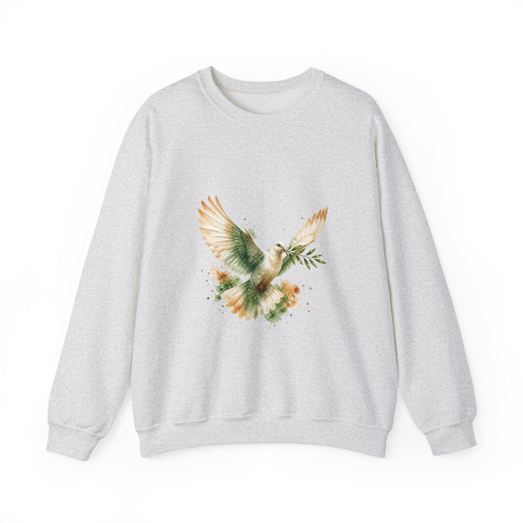 Matching Couple Sweatshirt - Wolf & Dove Matching Couple Crewneck Sweatshirt Watercolor Art His Hers Engagement Gift - Design B