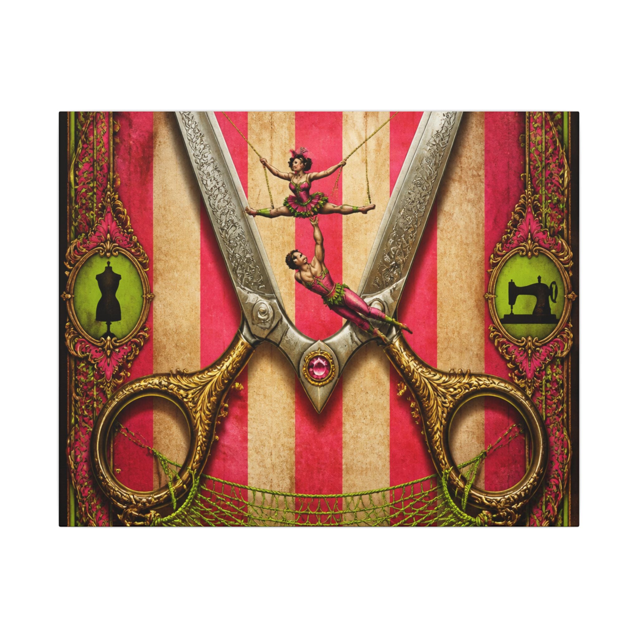 Giant Scissors Trapeze Wall Art Canvas 24×36 Baroque Studio Decor Maximalist Print