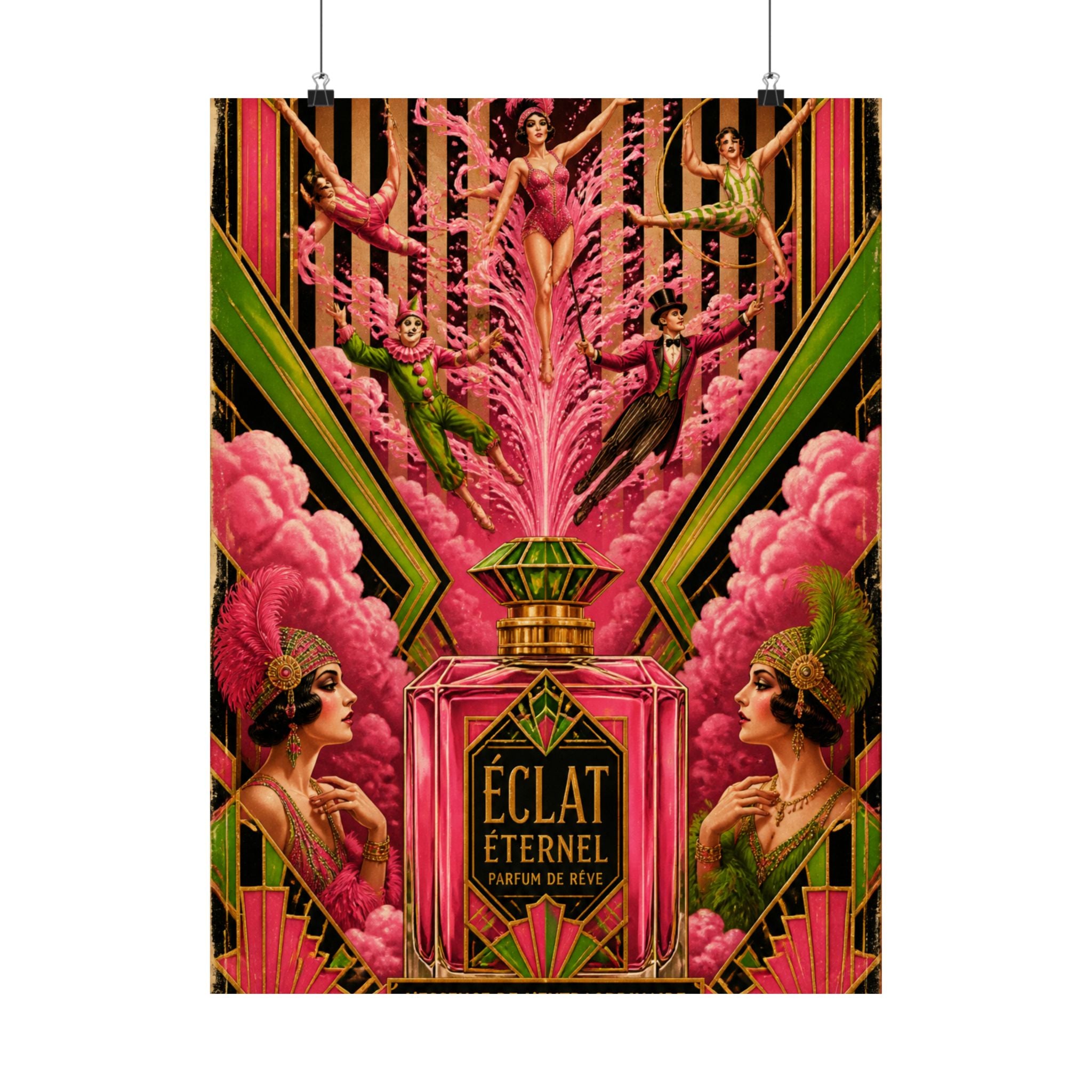 Perfume Bottle Fountain Wall Art Poster 18×24 Art Deco Entryway Decor Maximalist Print