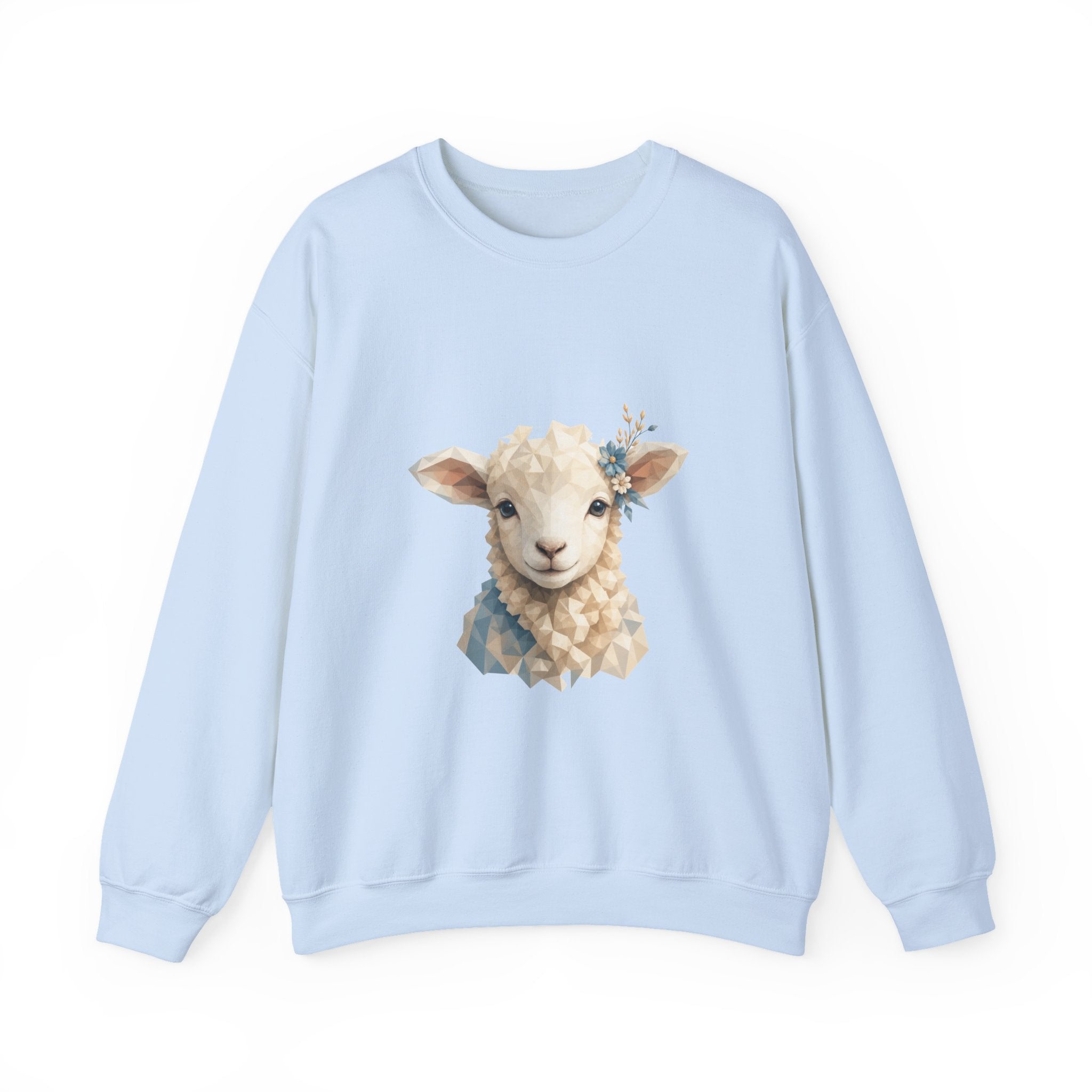 Matching Couple Sweatshirt - Lion & Lamb Matching Couple Crewneck Sweatshirt Geometric Art His Hers Couple Gift - Design B