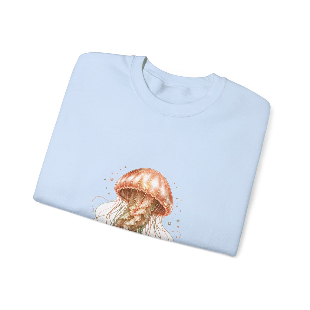 Matching Couple Sweatshirt - Octopus & Jellyfish Matching Couple Comfort Colors Crew Hand-Drawn Art His Hers Anniversary Gift - Design B