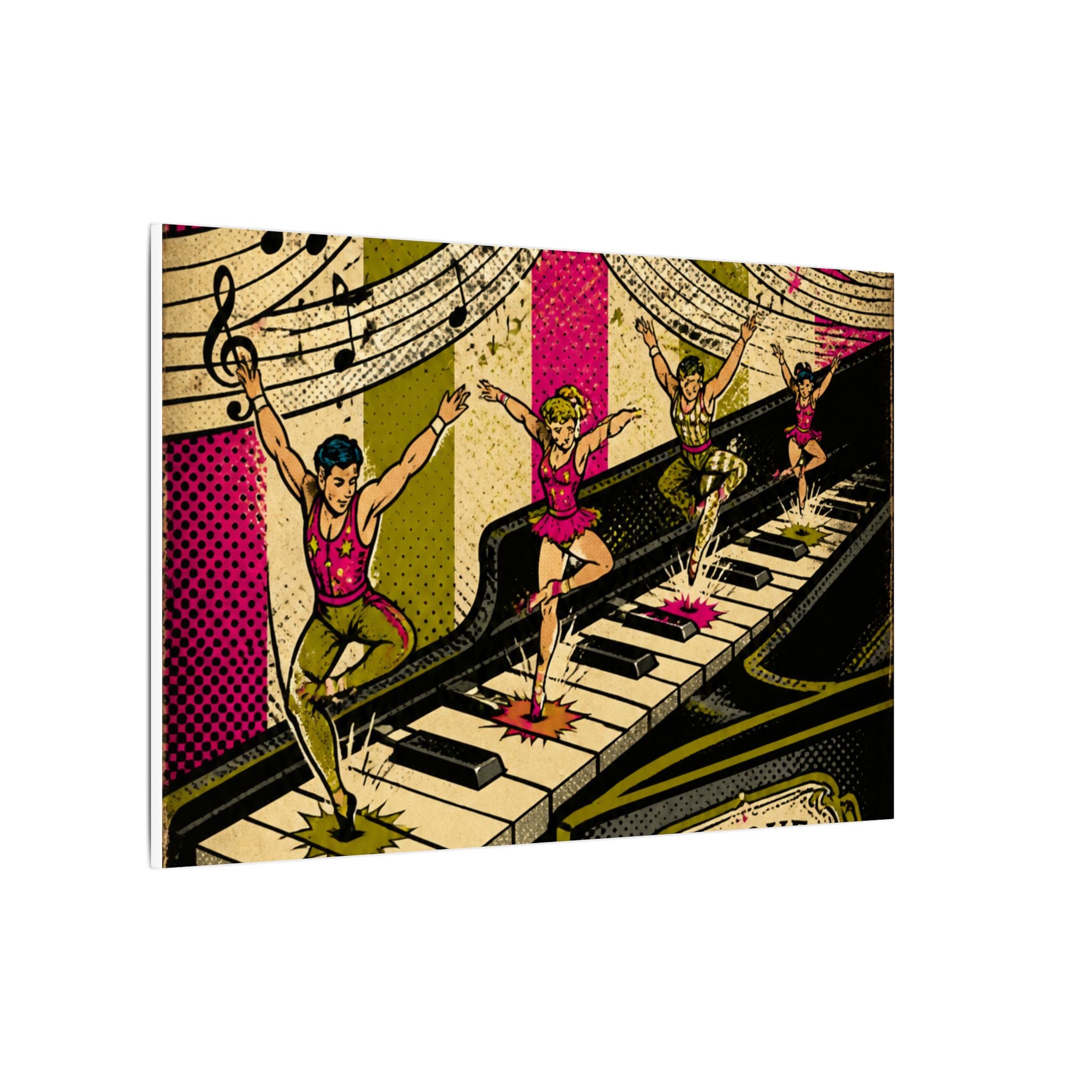 Grand Piano Acrobats Wall Art Canvas 16×20 Pop Art Living Room Decor Maximalist Print